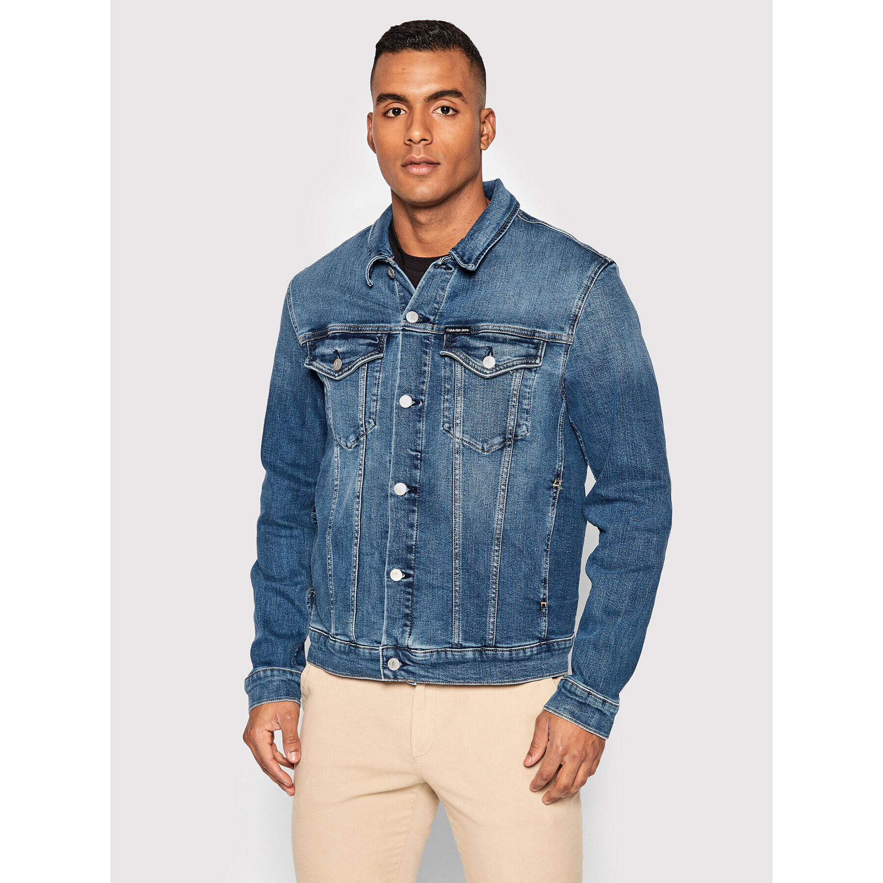 Calvin Klein Jeans Farmer kabát J30J321007 Kék Slim Fit - Pepit.hu