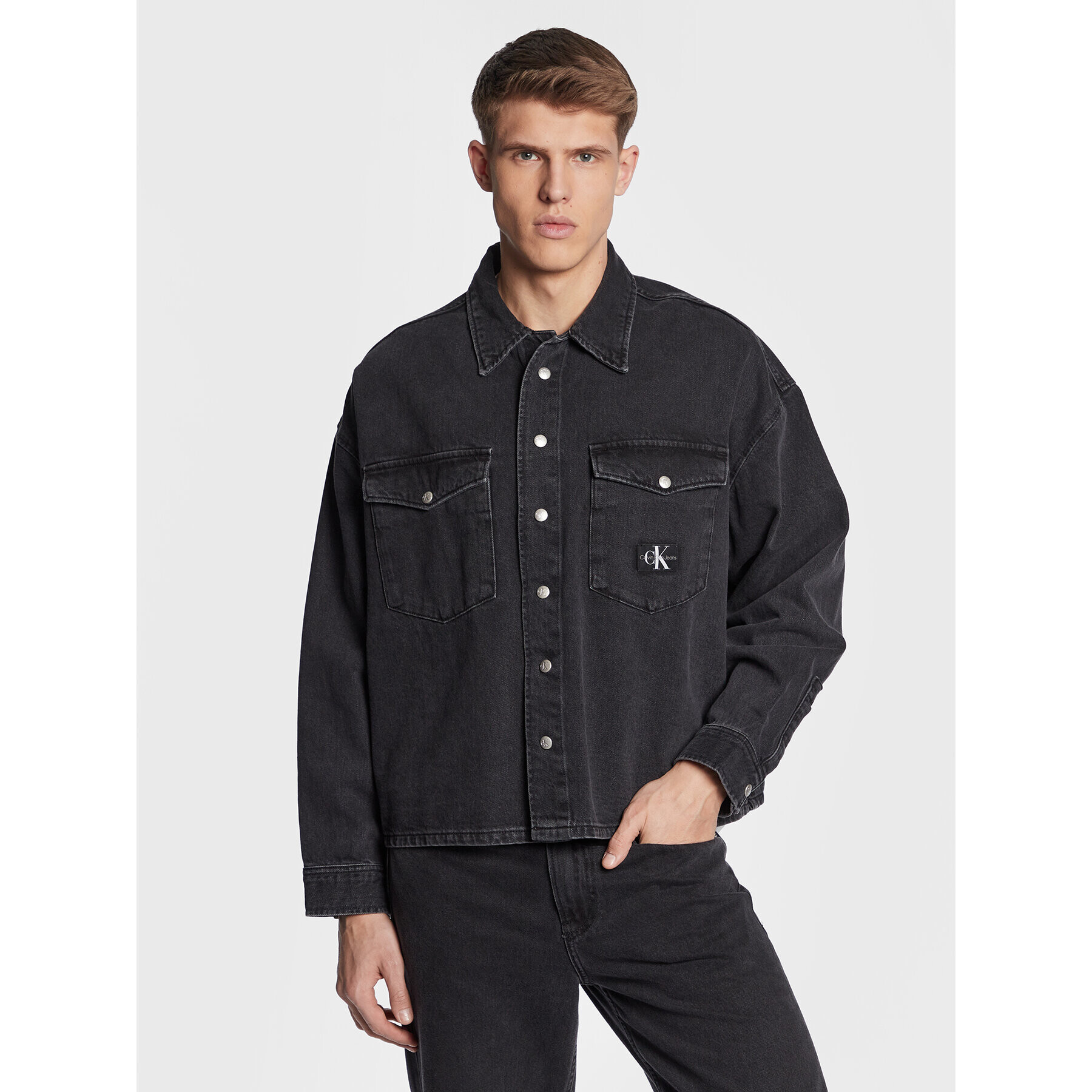 Calvin Klein Jeans Farmer kabát J30J322772 Fekete Relaxed Fit - Pepit.hu