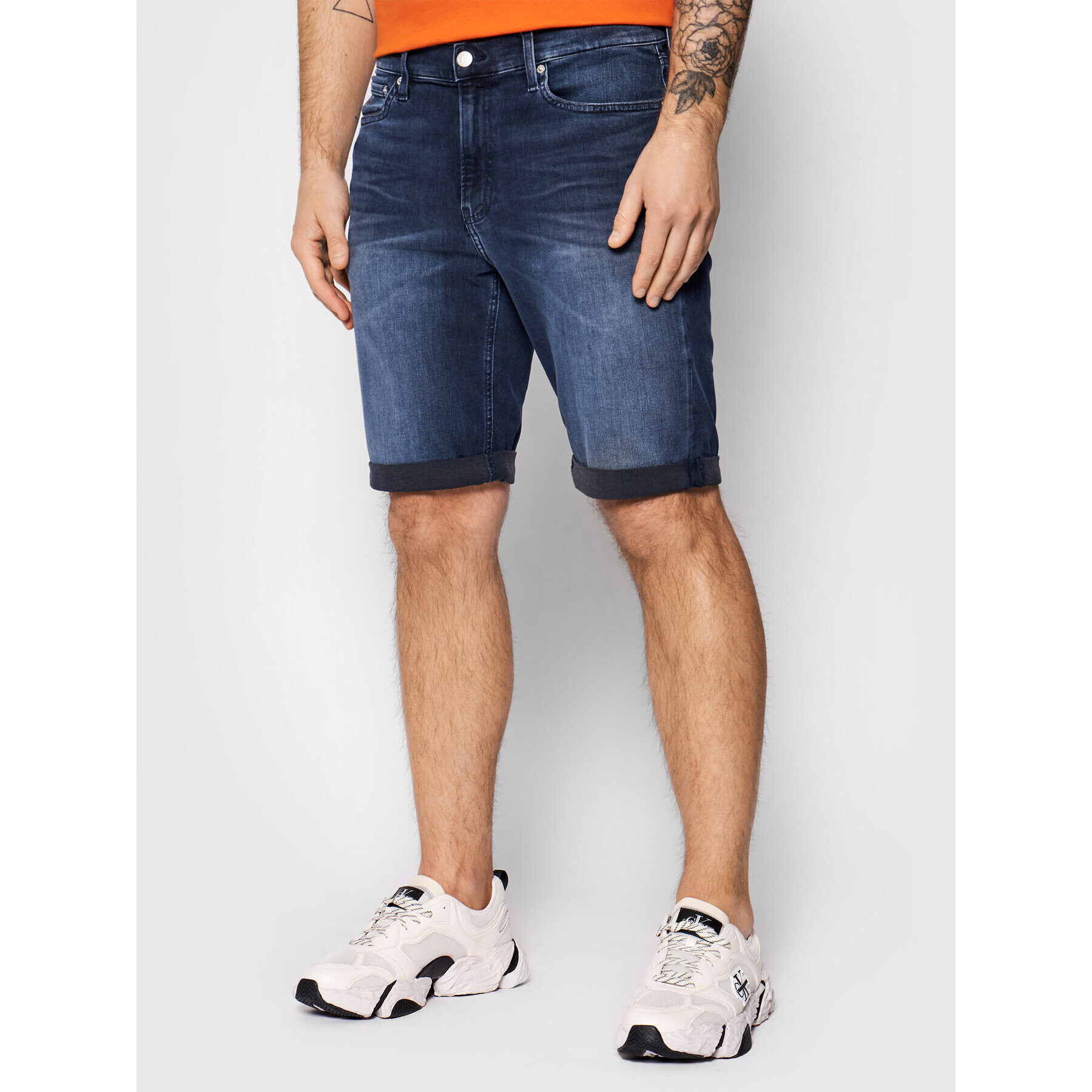 Calvin Klein Jeans Farmer rövidnadrág J30J317740 Sötétkék Slim Fit - Pepit.hu