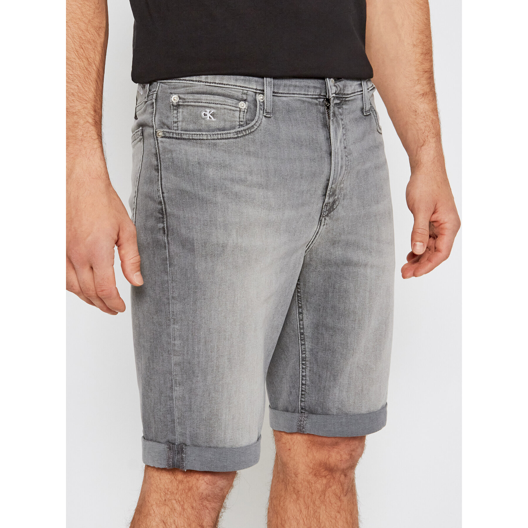 Calvin Klein Jeans Farmer rövidnadrág J30J317741 Szürke Slim Fit - Pepit.hu