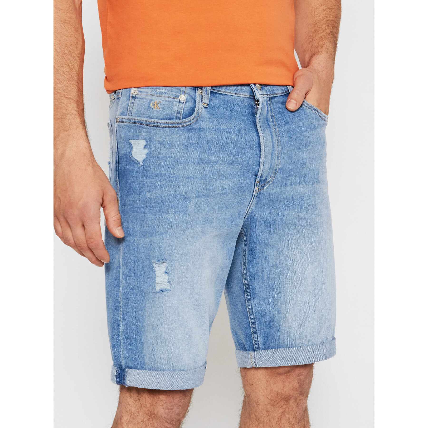 Calvin Klein Jeans Farmer rövidnadrág J30J317749 Kék Slim Fit - Pepit.hu