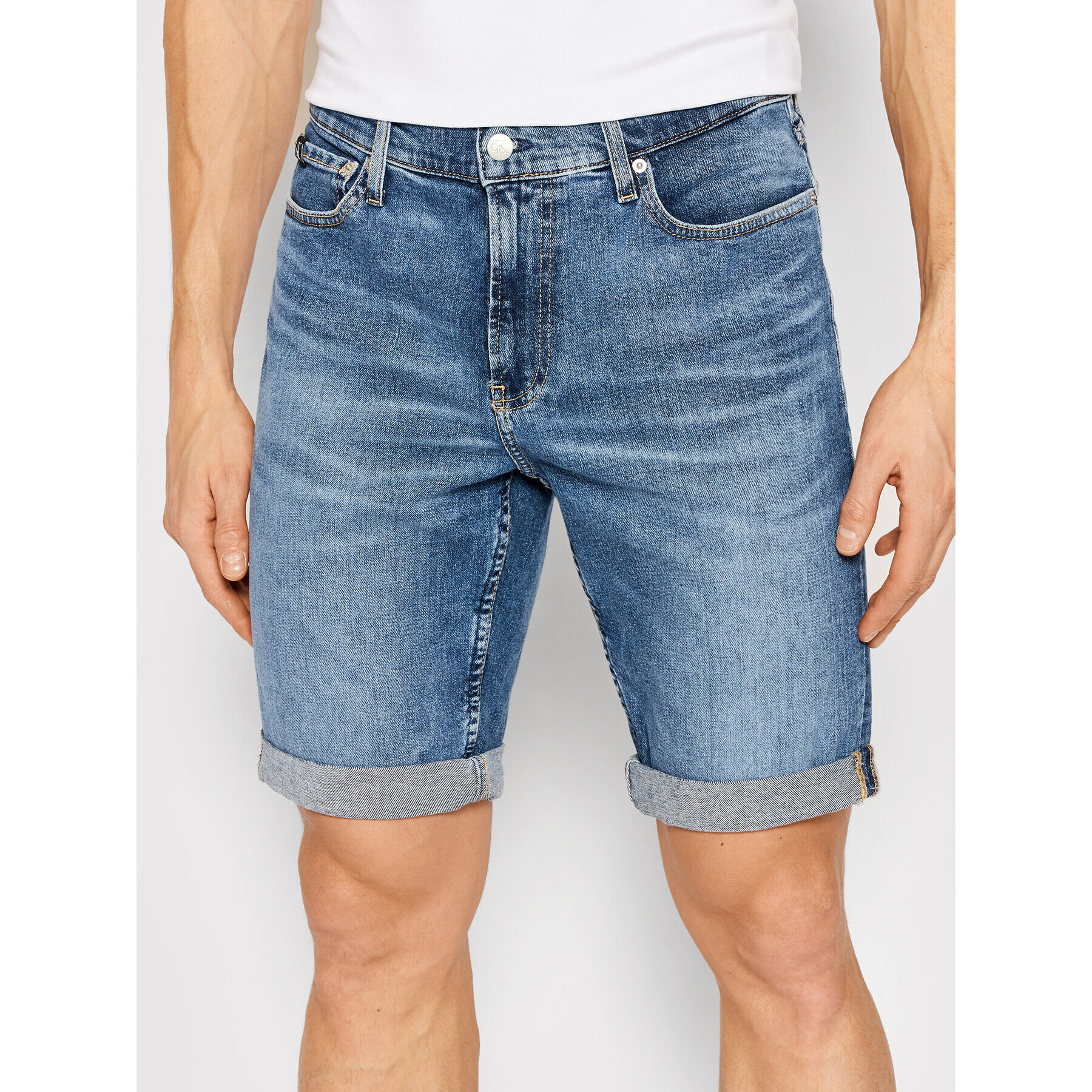 Calvin Klein Jeans Farmer rövidnadrág J30J320520 Kék Slim Fit - Pepit.hu