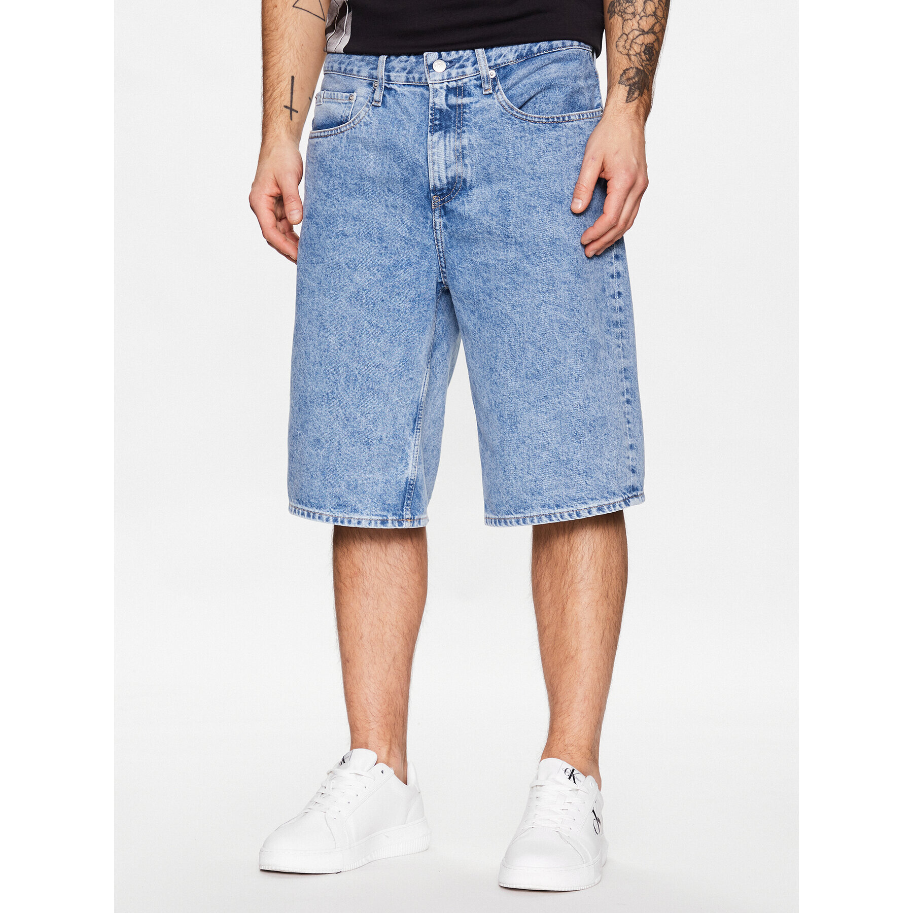 Calvin Klein Jeans Farmer rövidnadrág J30J322777 Kék Relaxed Fit - Pepit.hu