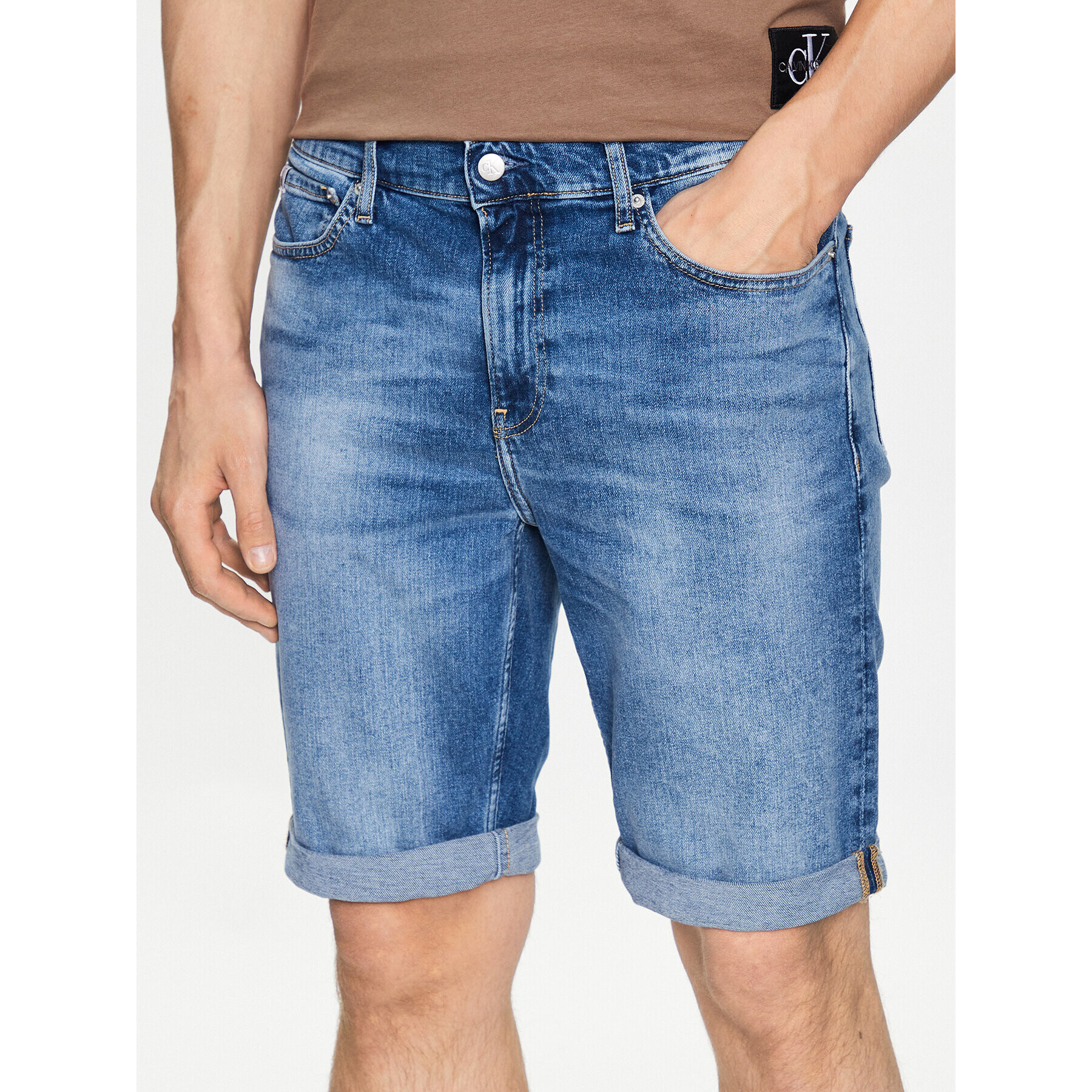 Calvin Klein Jeans Farmer rövidnadrág J30J322784 Kék Slim Fit - Pepit.hu