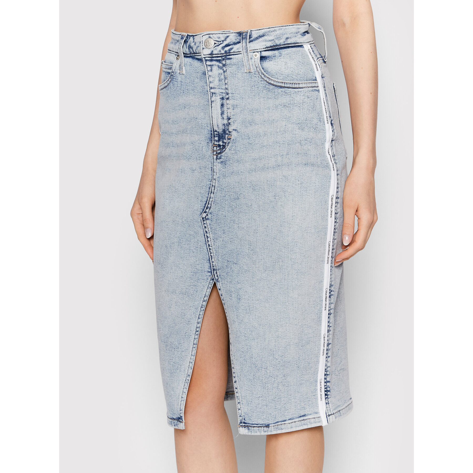 Calvin Klein Jeans Farmer szoknya J20J218473 Kék Regular Fit - Pepit.hu