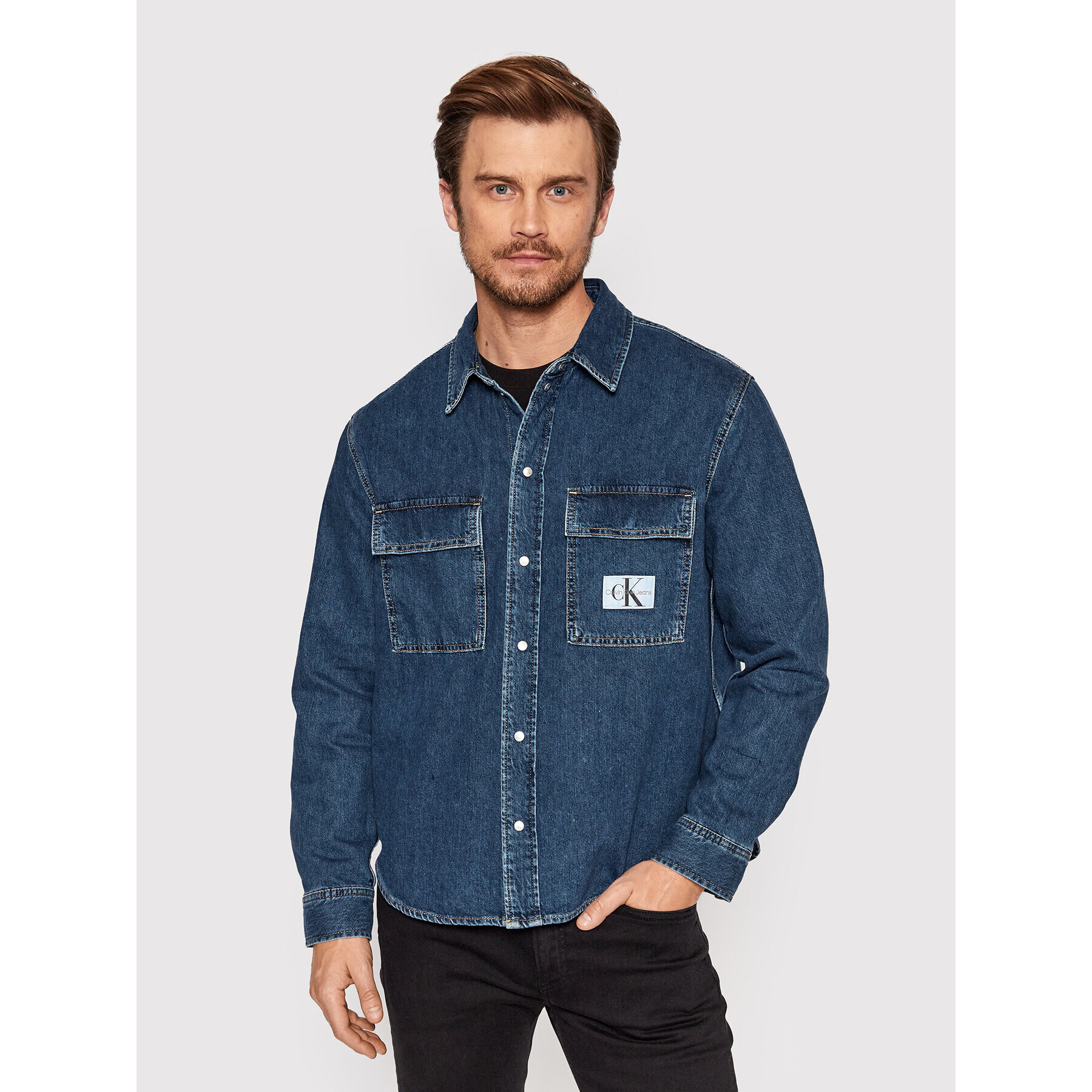 Calvin Klein Jeans Farmering J30J320538 Sötétkék Relaxed Fit - Pepit.hu