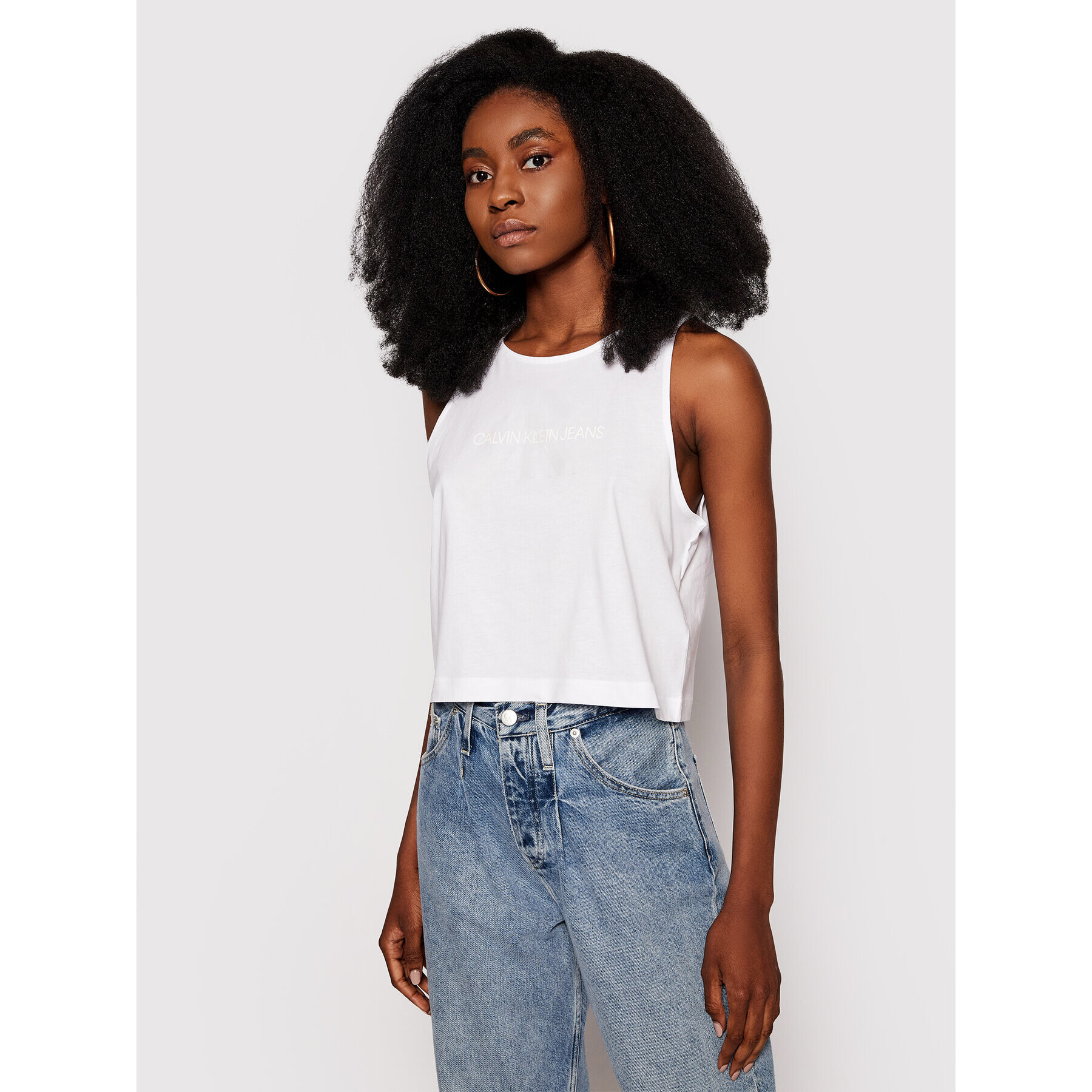 Calvin Klein Jeans Felső J20J215622 Fehér Regular Fit - Pepit.hu