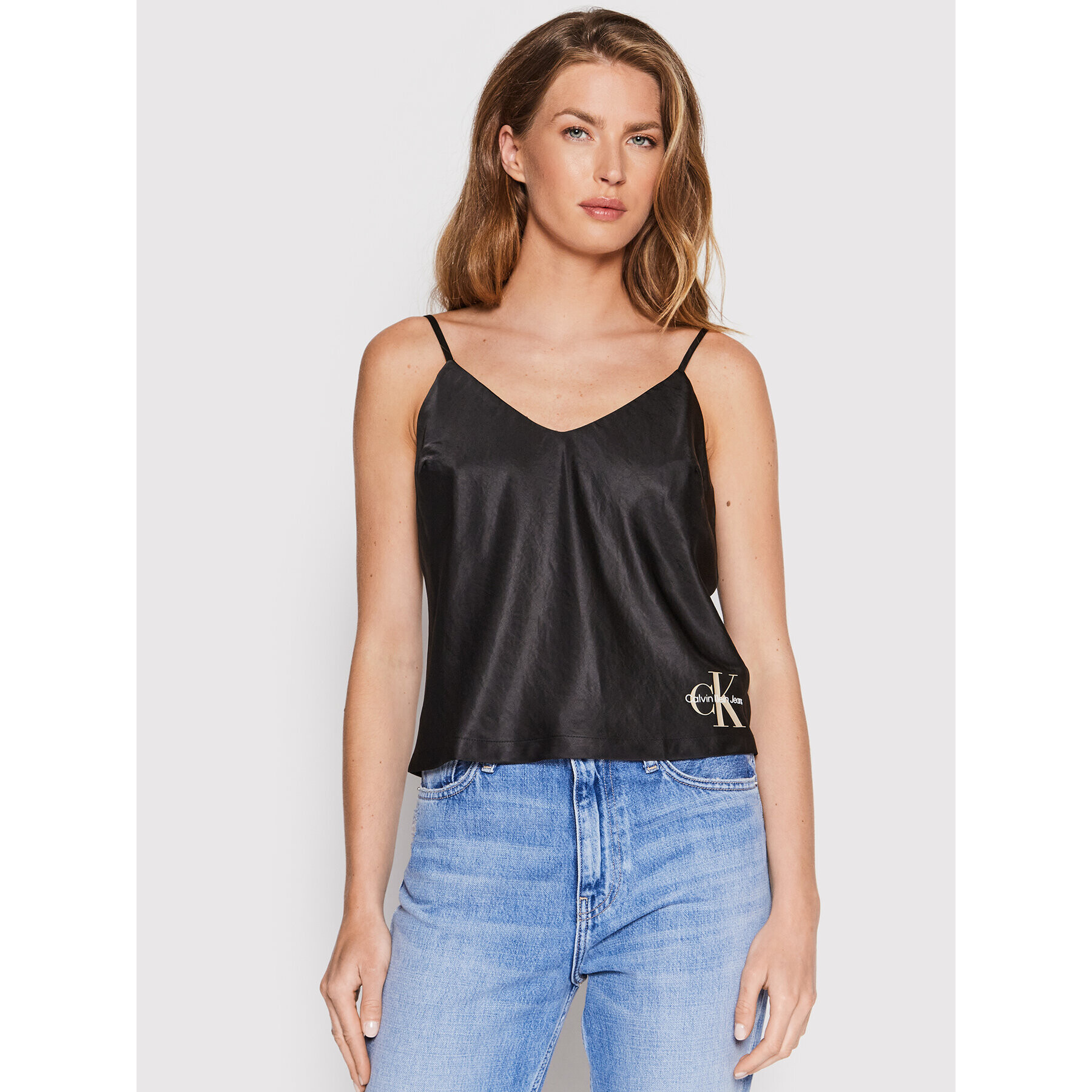 Calvin Klein Jeans Felső J20J218184 Fekete Regular Fit - Pepit.hu