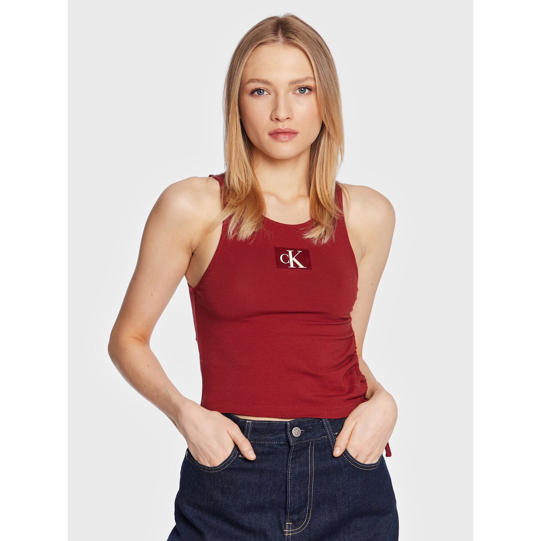 Calvin Klein Jeans Felső J20J221062 Bordó Regular Fit - Pepit.hu