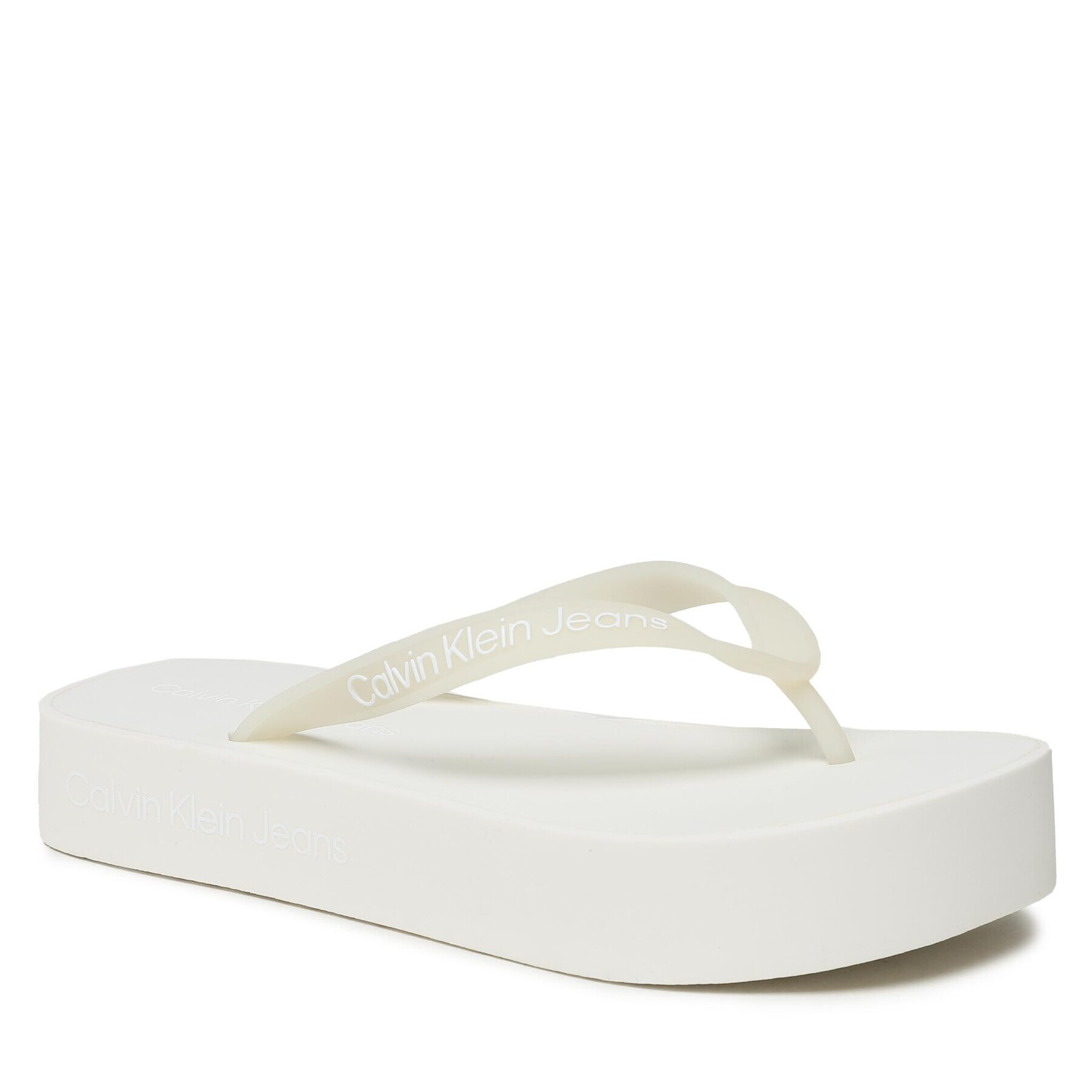 Calvin Klein Jeans Flip-flops Beach Sandal Flatform Logo YW0YW01092 Fehér - Pepit.hu