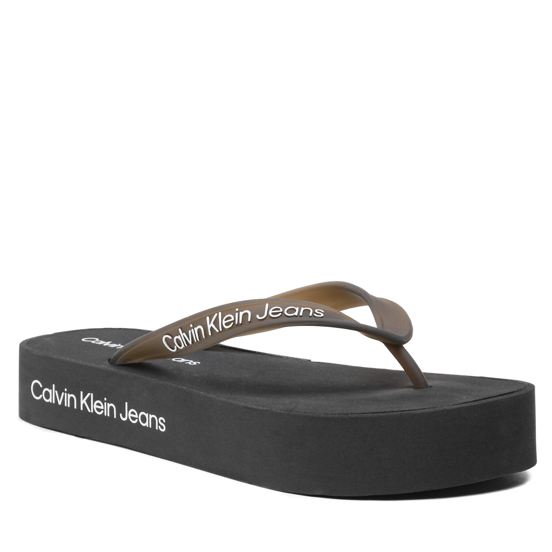 Calvin Klein Jeans Flip-flops Beach Sandal Flatform Logo YW0YW01092 Fekete - Pepit.hu