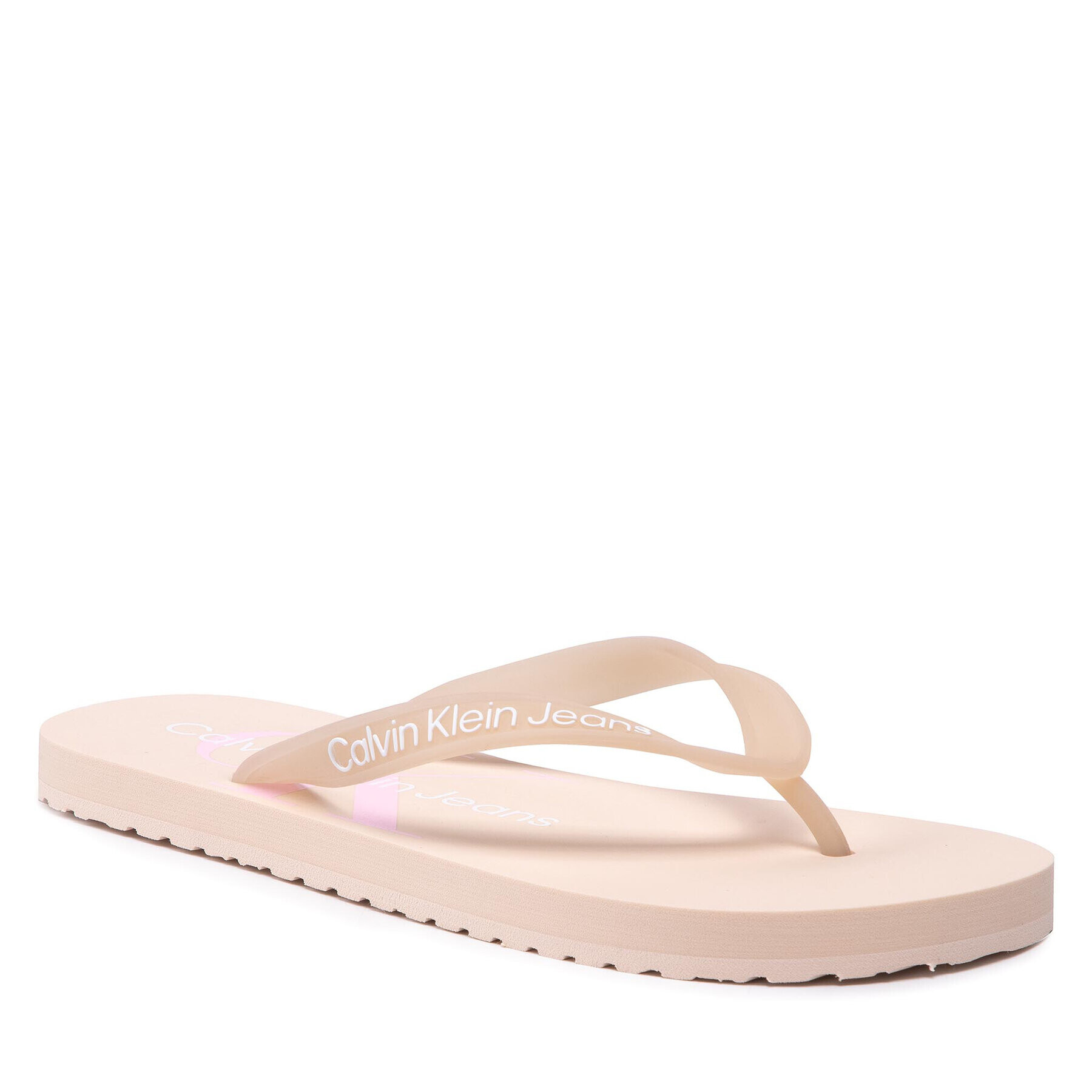 Calvin Klein Jeans Flip-flops Beach Sandal Monogram Tpu YW0YW00098 Bézs - Pepit.hu