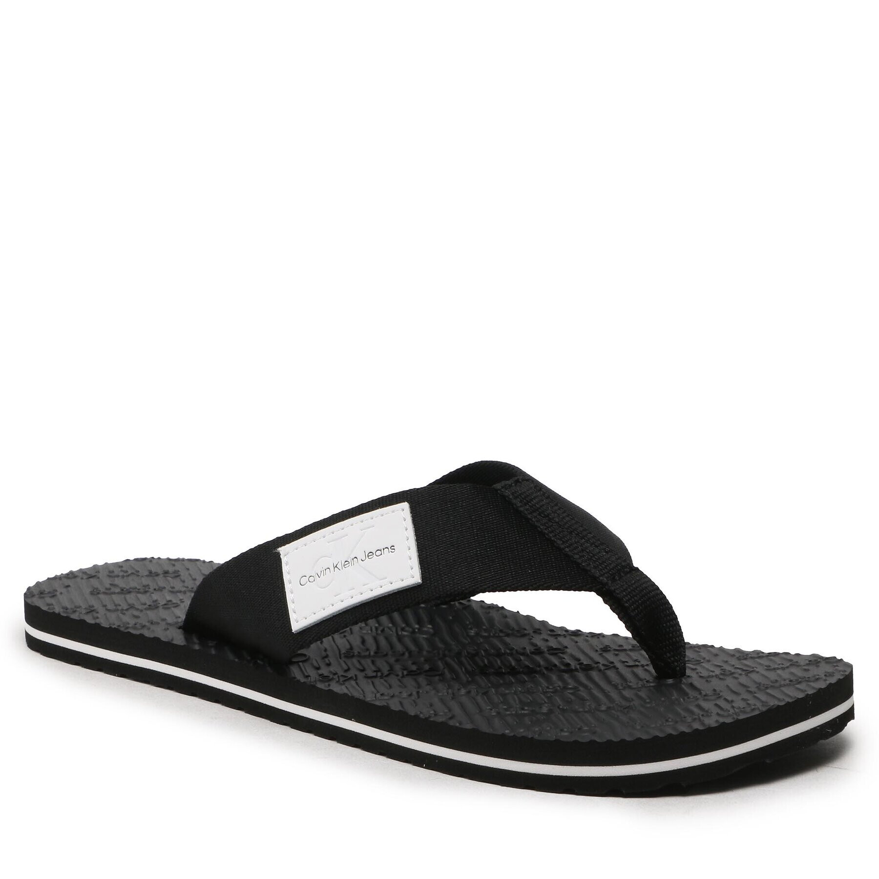 Calvin Klein Jeans Flip-flops Beach Sandal Woven Patch YM0YM00657 Fekete - Pepit.hu