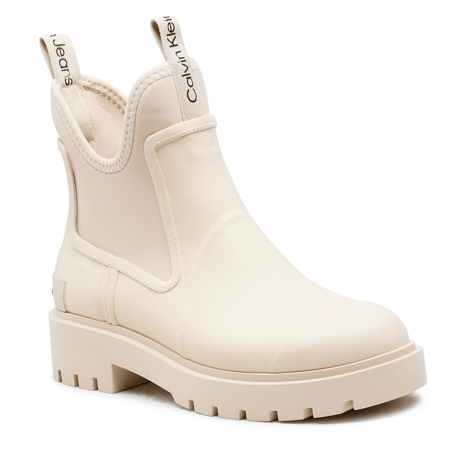 Calvin Klein Jeans Gumicsizma Mid Rainboot Chelsea YW0YW01034 Bézs - Pepit.hu