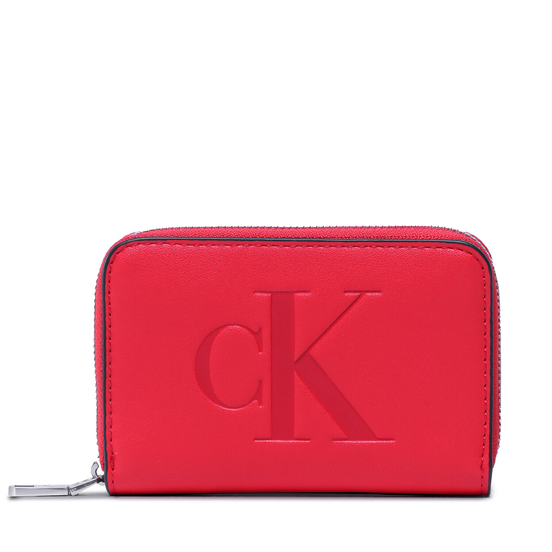 Calvin Klein Jeans Kis női pénztárca Sculpted Med Zip Around Mono K60K610096 Piros - Pepit.hu