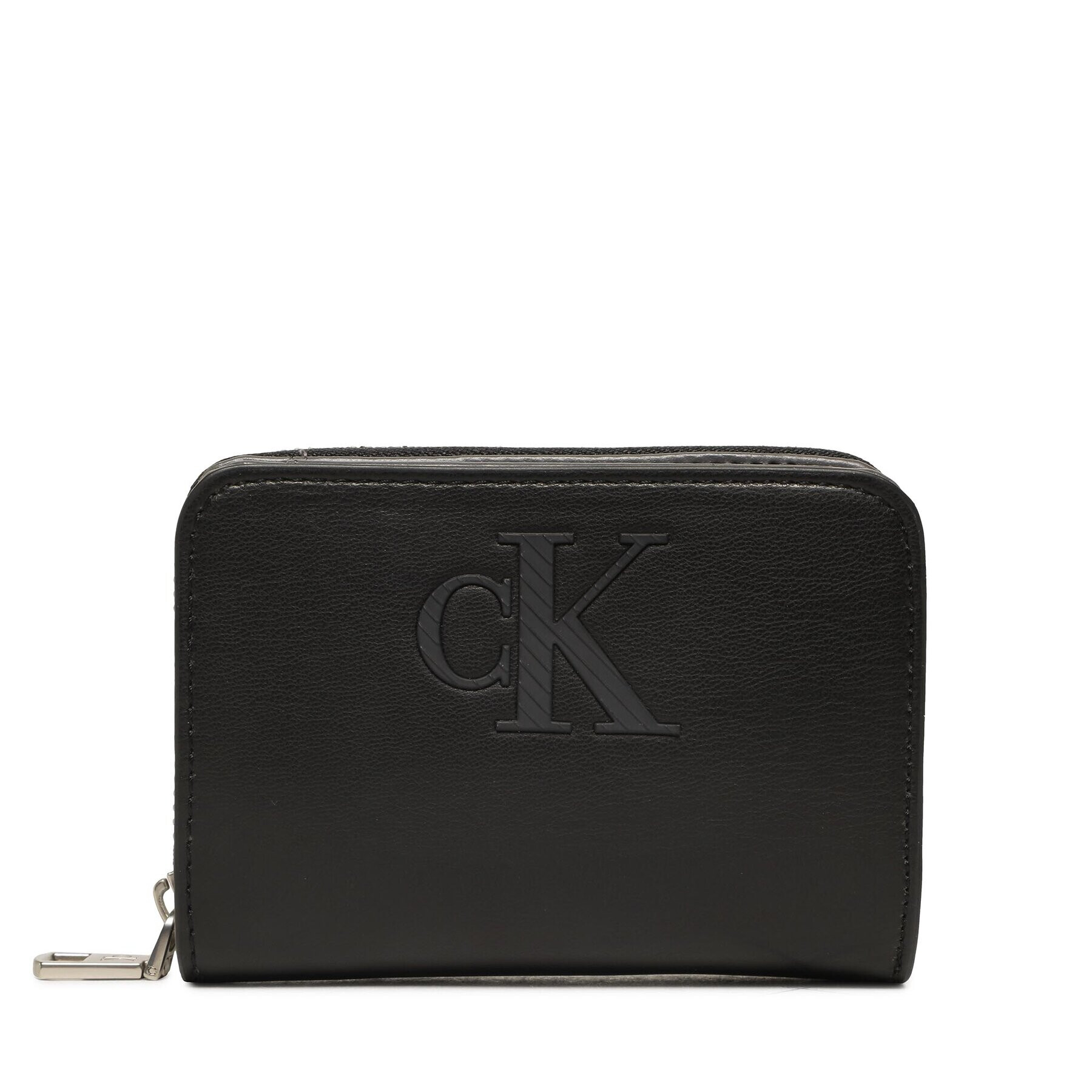 Calvin Klein Jeans Kis női pénztárca Sleek Med Zip Around Solid K60K610354 Fekete - Pepit.hu