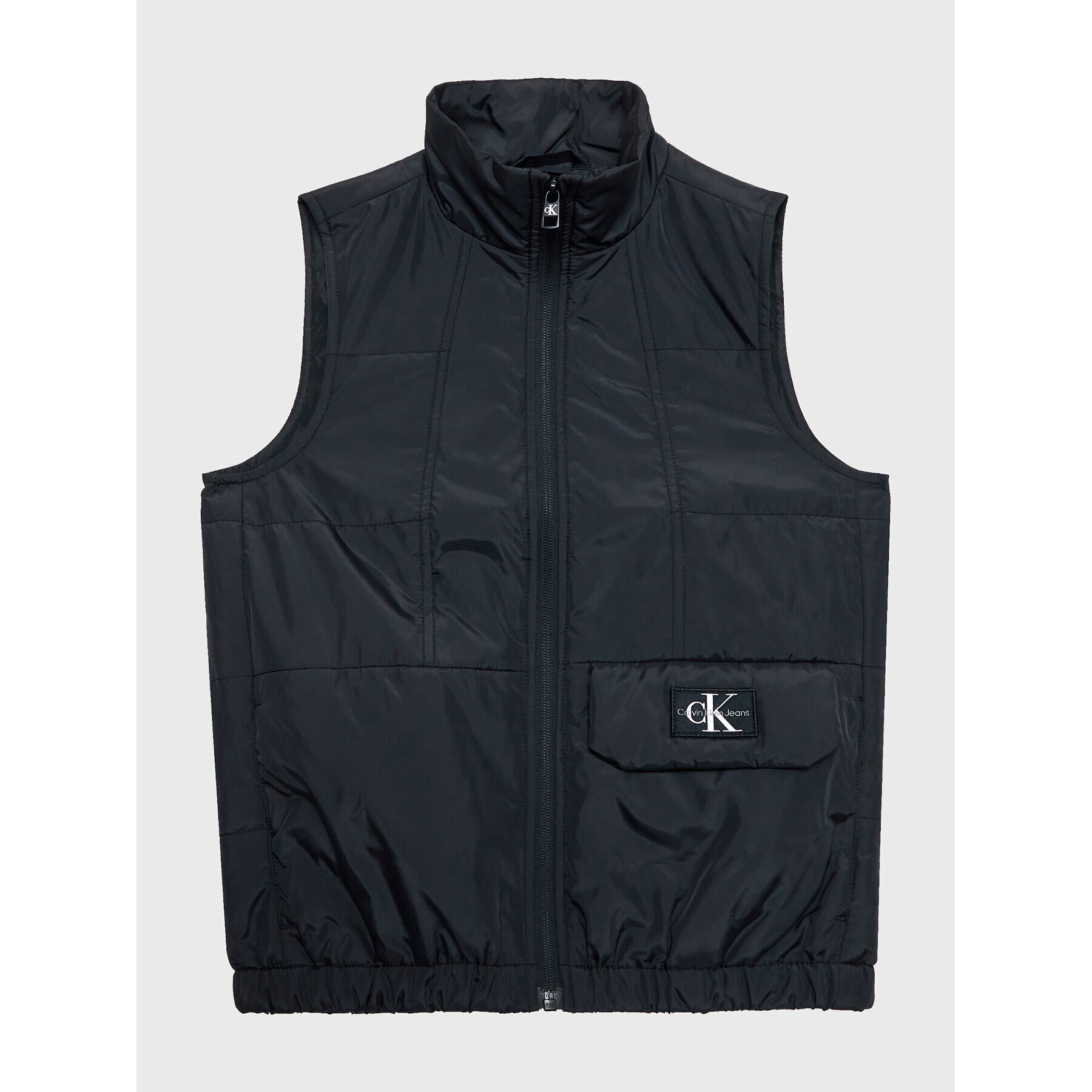 Calvin Klein Jeans Mellény Badge Vest IB0IB01655 Fekete Regular Fit - Pepit.hu