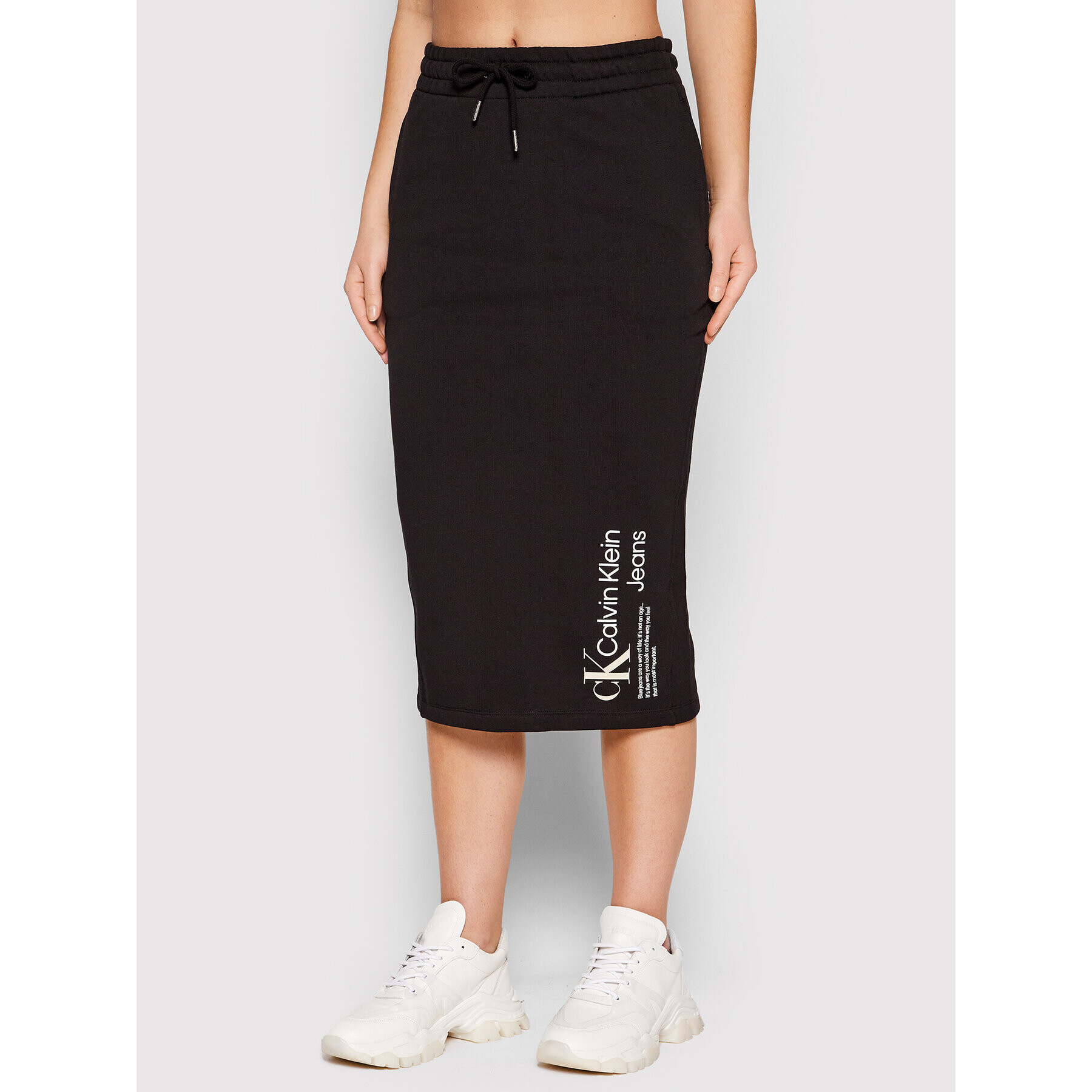 Calvin Klein Jeans Midi szoknya J20J218854 Fekete Regular Fit - Pepit.hu