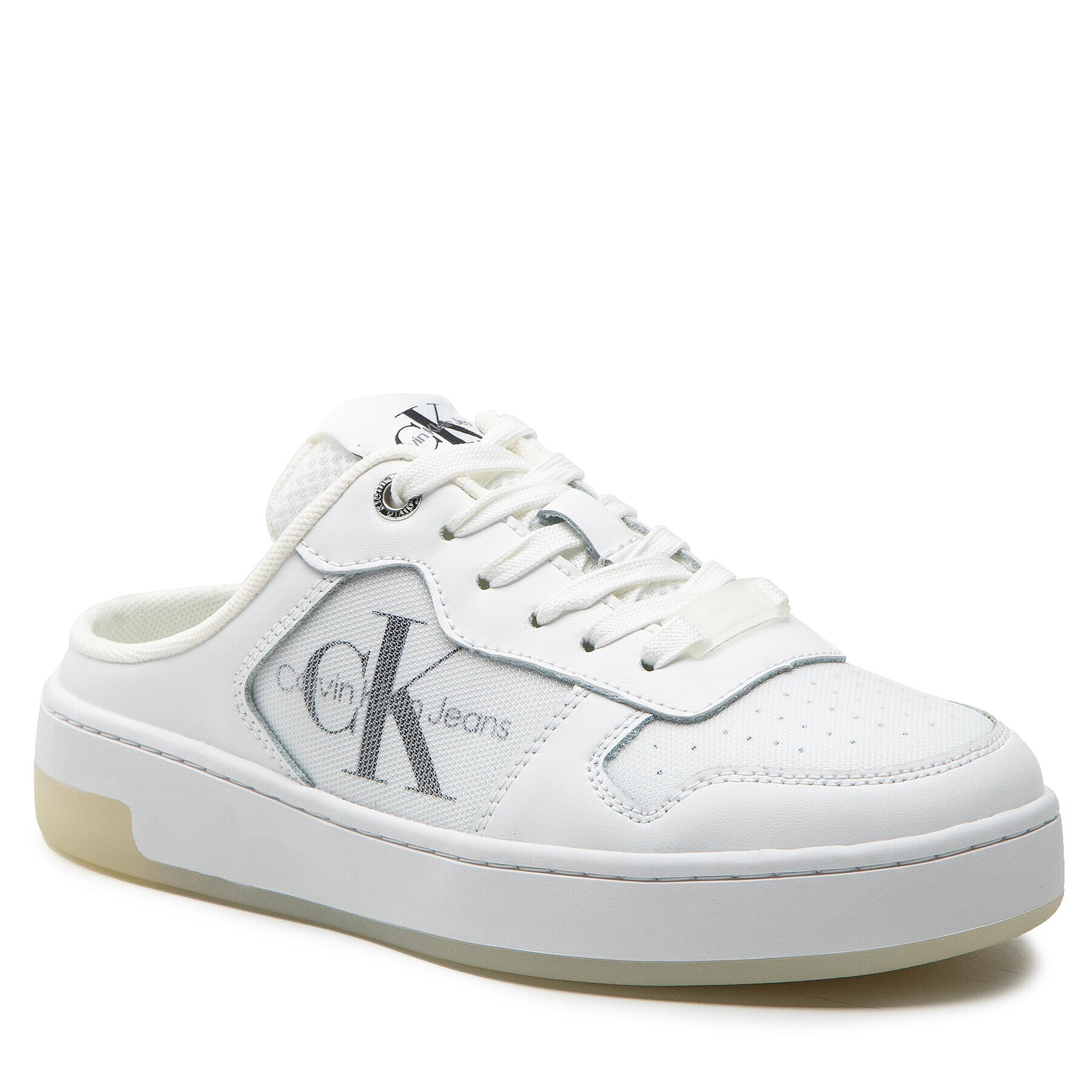 Calvin Klein Jeans Papucs Cupsole Laceup Basket Sabot YW0YW00693 Fehér - Pepit.hu