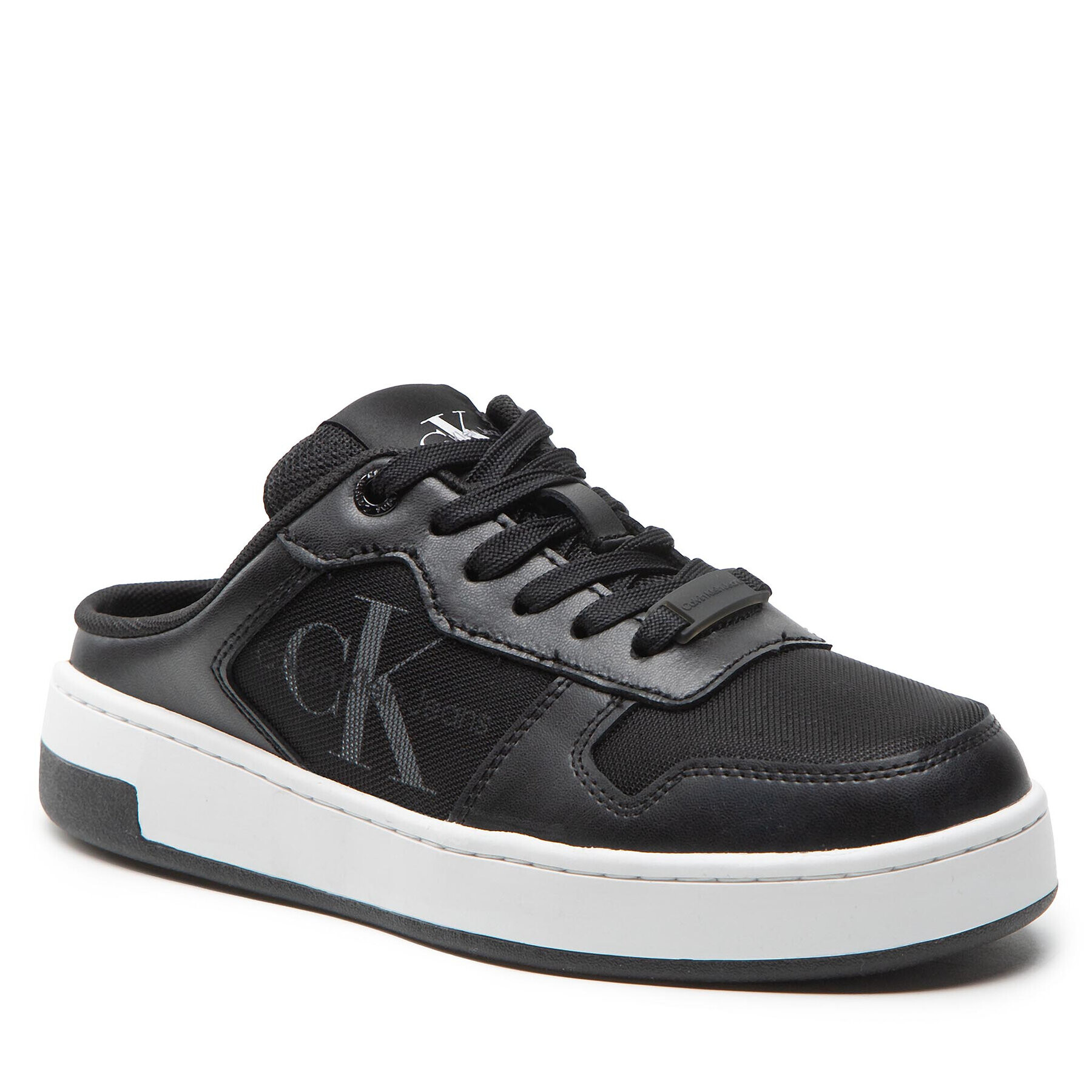 Calvin Klein Jeans Papucs Cupsole Laceup Basket Sabot YW0YW00693 Fekete - Pepit.hu