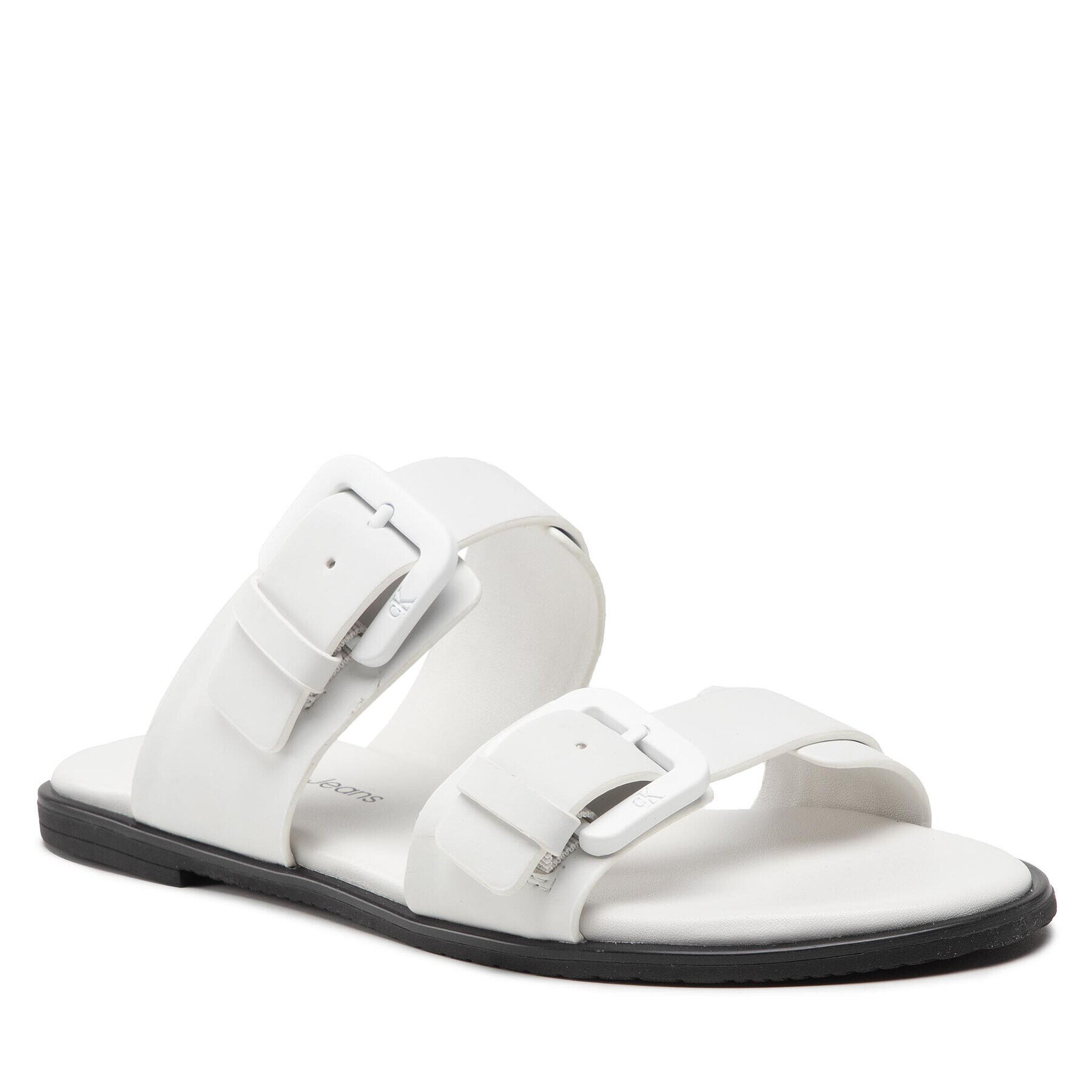 Calvin Klein Jeans Papucs Flat Sandal Twostraps Rub YW0YW00537 Fehér - Pepit.hu