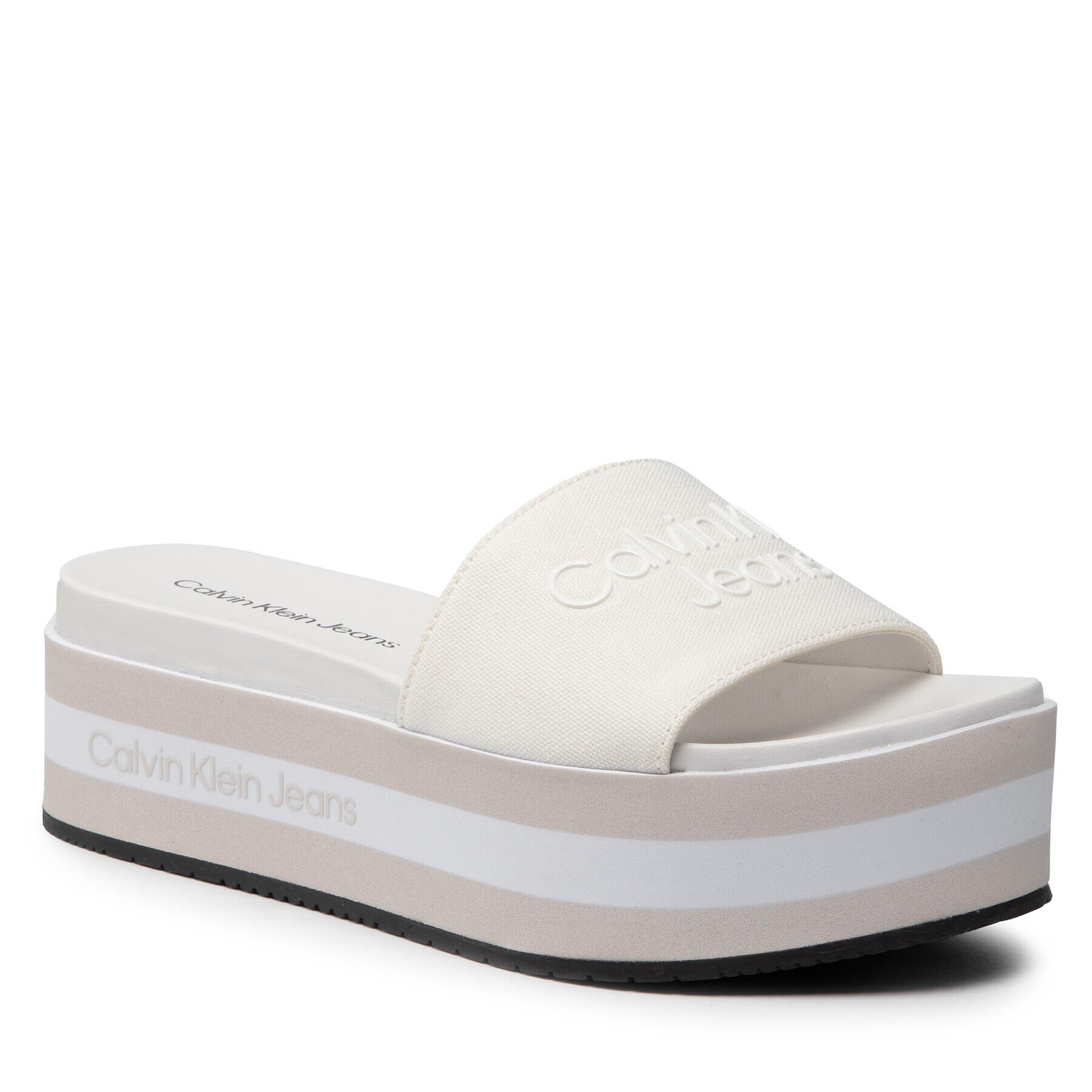 Calvin Klein Jeans Papucs Flatform Sandal Slide YW0YW00563 Bézs - Pepit.hu