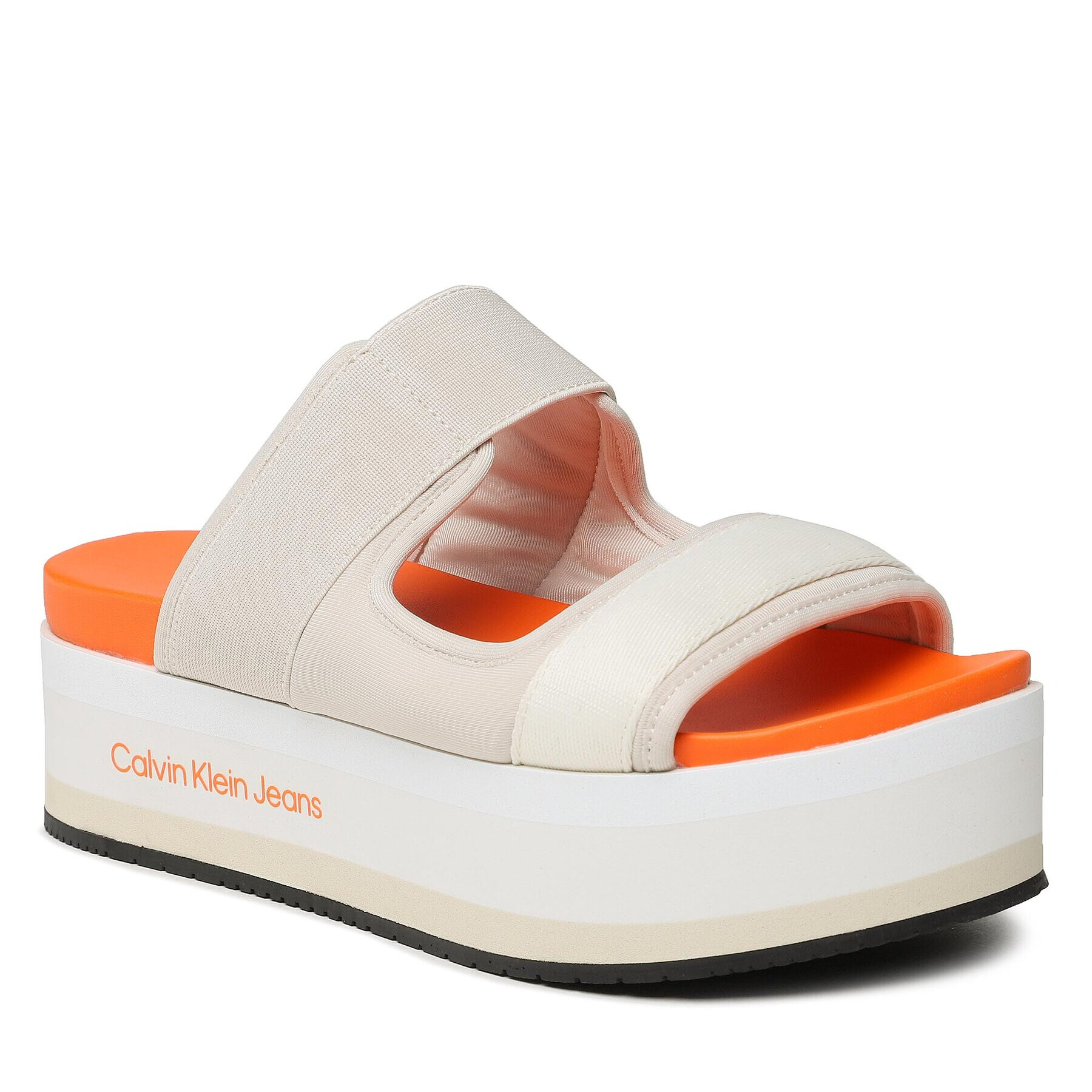 Calvin Klein Jeans Papucs Flatform Sandal Webb YW0YW01074 Ekru - Pepit.hu