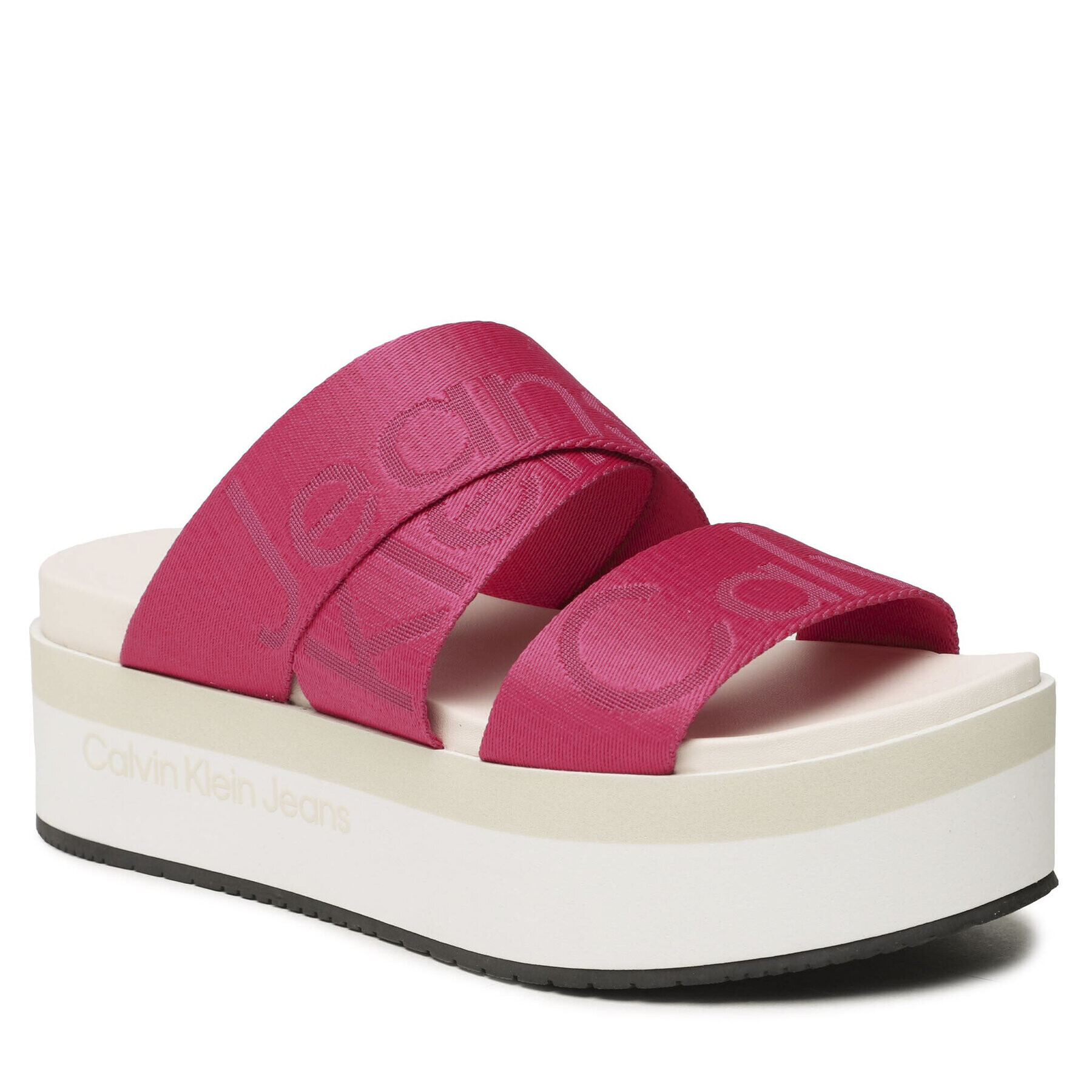 Calvin Klein Jeans Papucs Flatform Sandal Webbing YW0YW00966 Rózsaszín - Pepit.hu