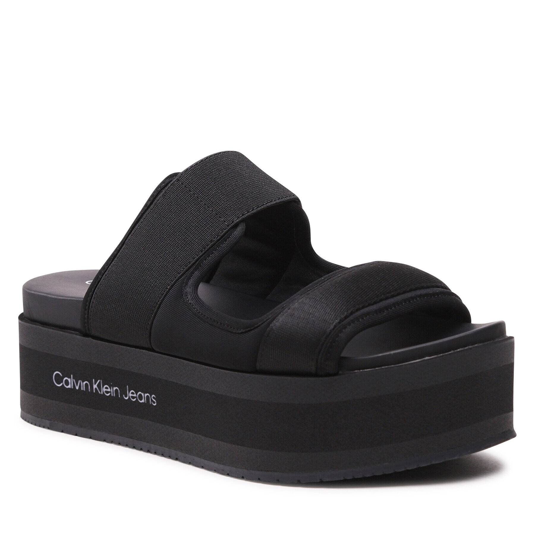 Calvin Klein Jeans Papucs Flatporm Sandal Webb YW0YW01074 Fekete - Pepit.hu