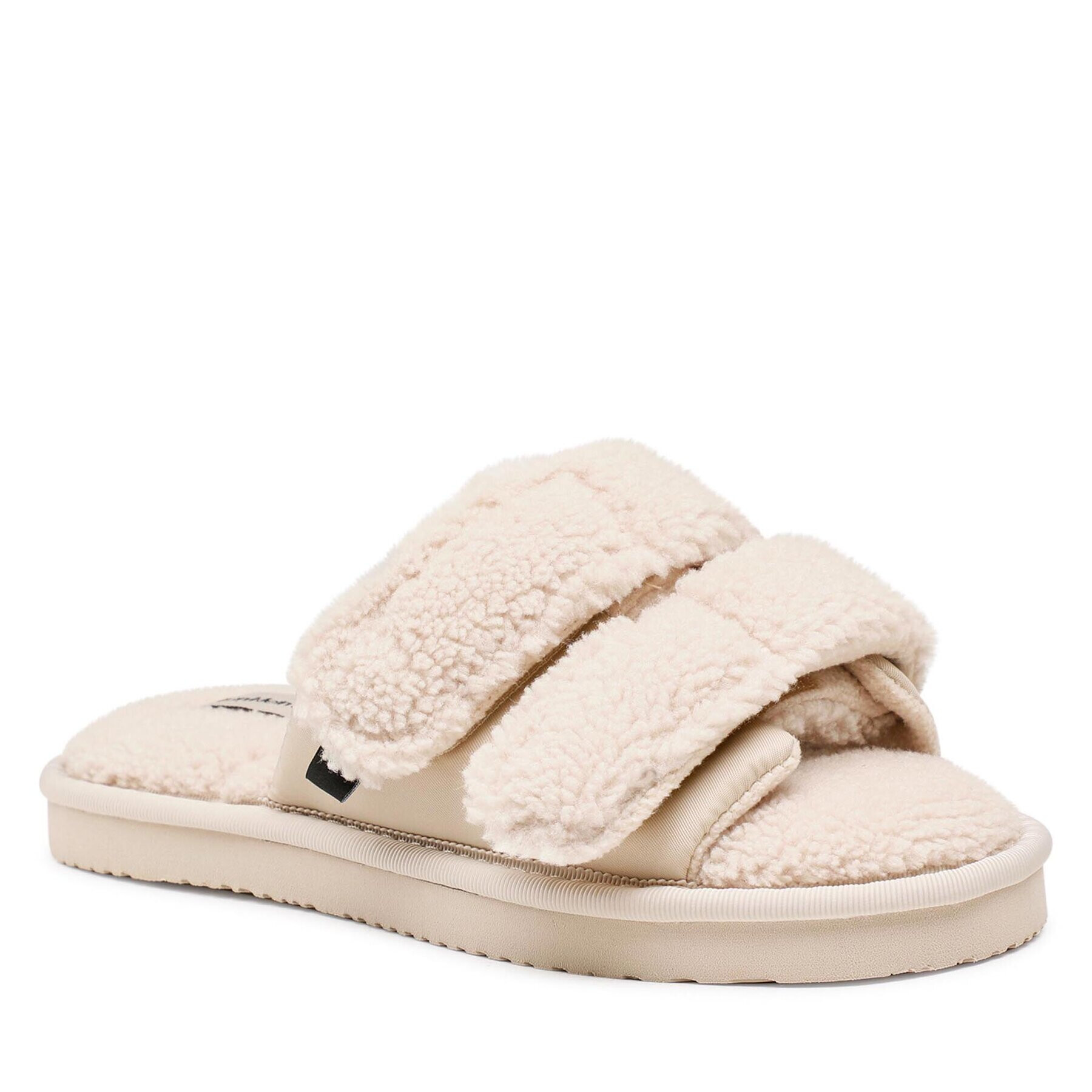 Calvin Klein Jeans Papucs Home Slide Velcro Shearling YW0YW00861 Bézs - Pepit.hu