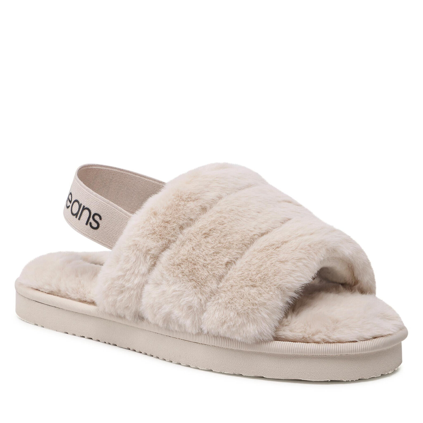 Calvin Klein Jeans Papucs Home Slipper Fakefur Elastic YW0YW00751 Bézs - Pepit.hu