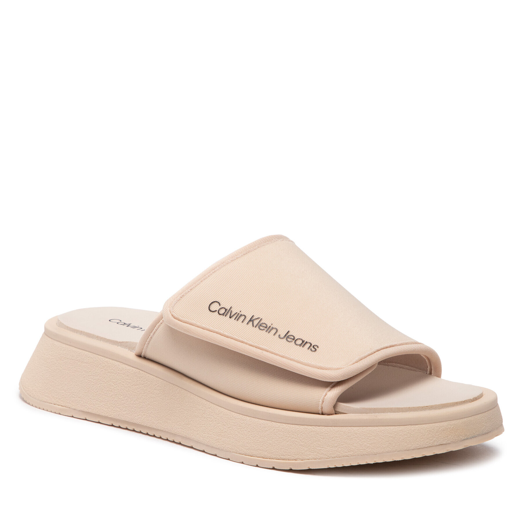 Calvin Klein Jeans Papucs One-Strap YW0YW00672 Bézs - Pepit.hu