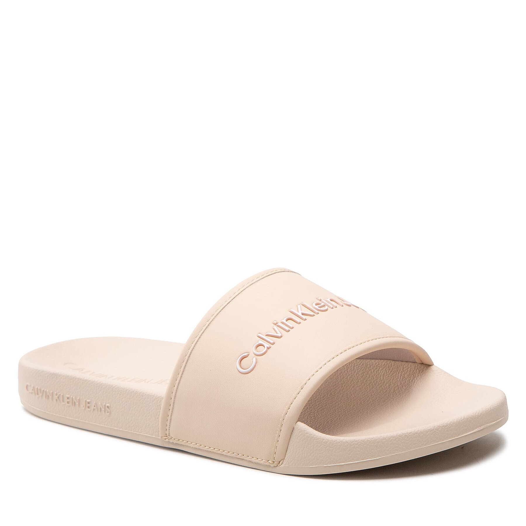 Calvin Klein Jeans Papucs Slide Bold Institutional YW0YW00720 Bézs - Pepit.hu