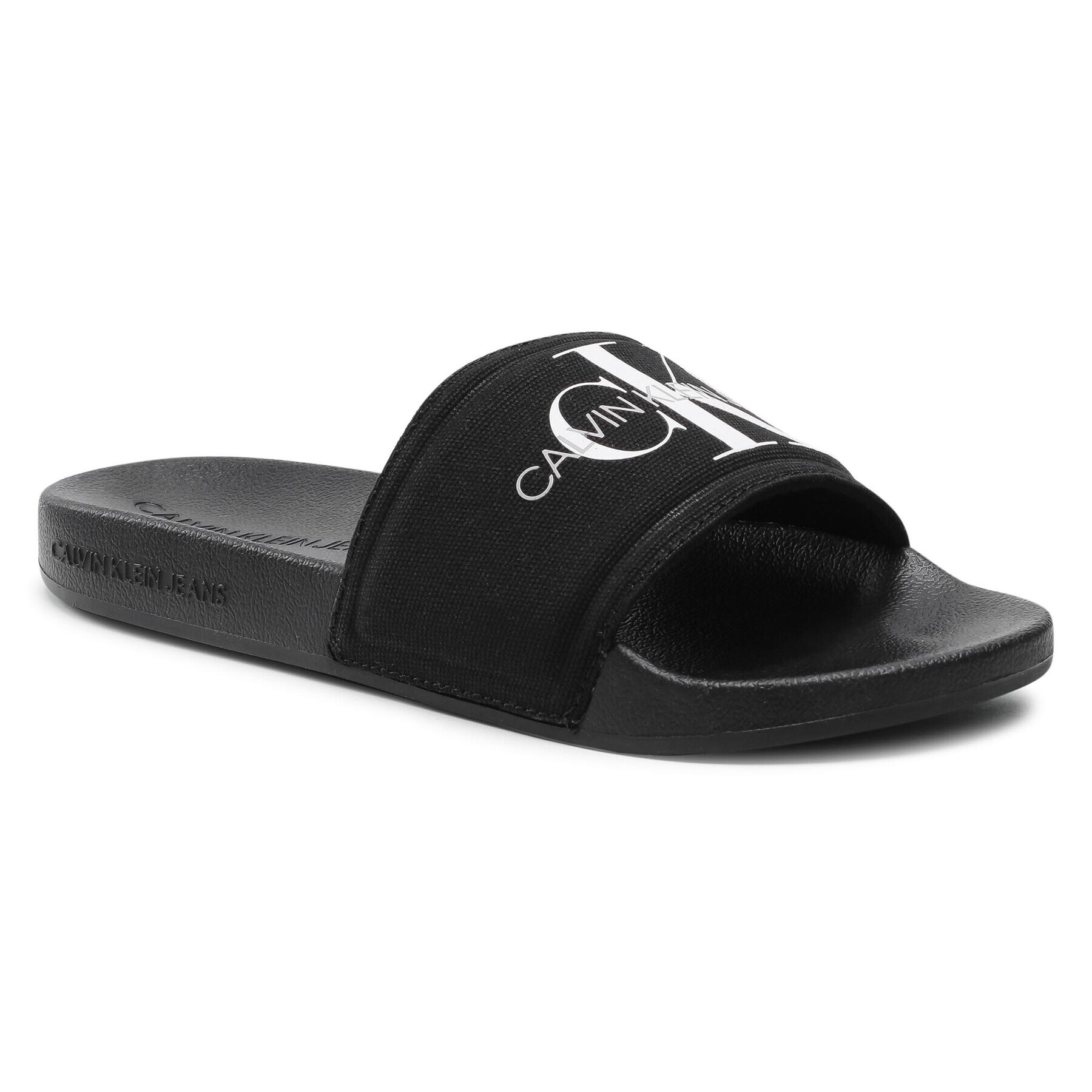 Calvin Klein Jeans Papucs Slide Monogram Co YW0YW00103 Fekete - Pepit.hu