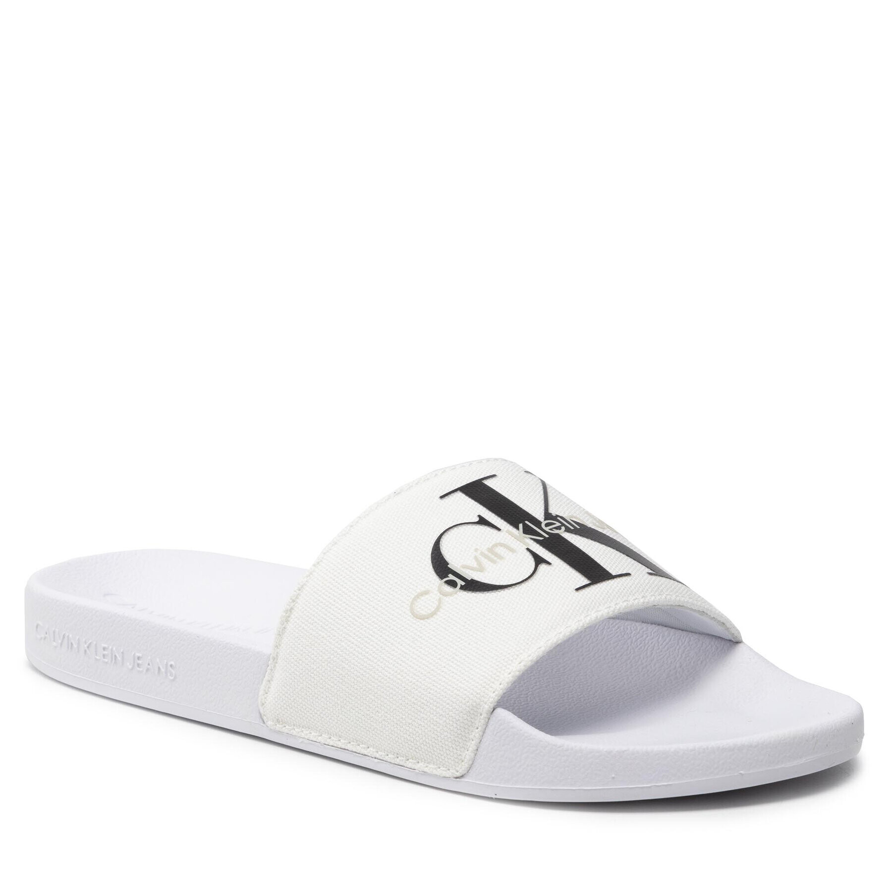 Calvin Klein Jeans Papucs Slide Monogram Co YW0YW00103YAF Fehér - Pepit.hu