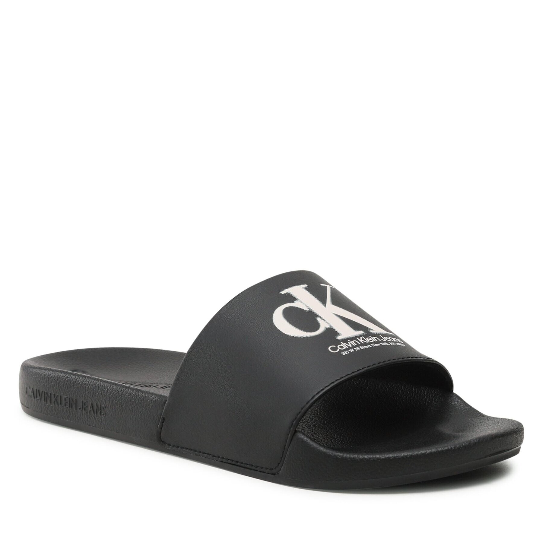 Calvin Klein Jeans Papucs Slide Oversized Brand YM0YM00662 Fekete - Pepit.hu