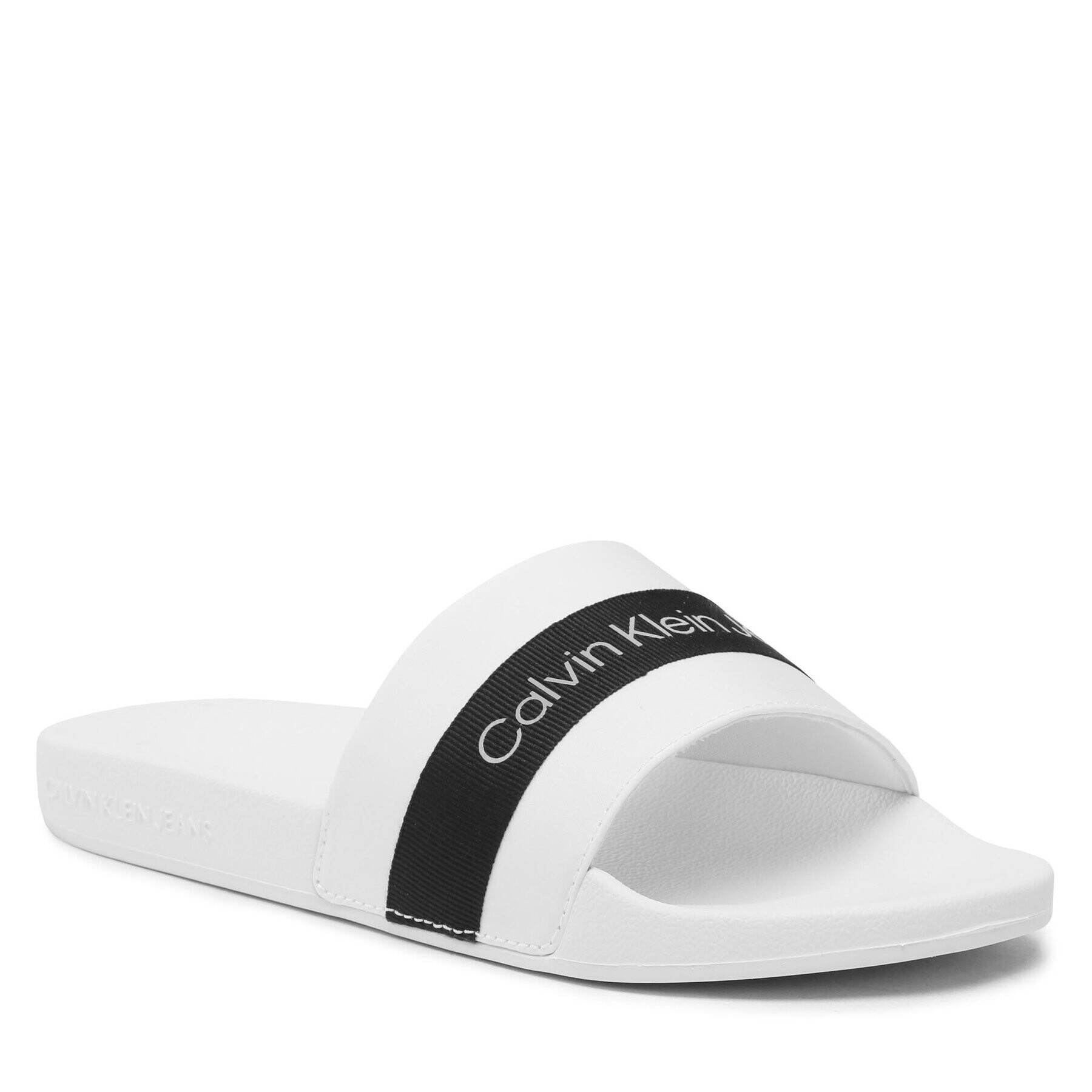 Calvin Klein Jeans Papucs Slide Printed Logo Web YW0YW01244 Fehér - Pepit.hu