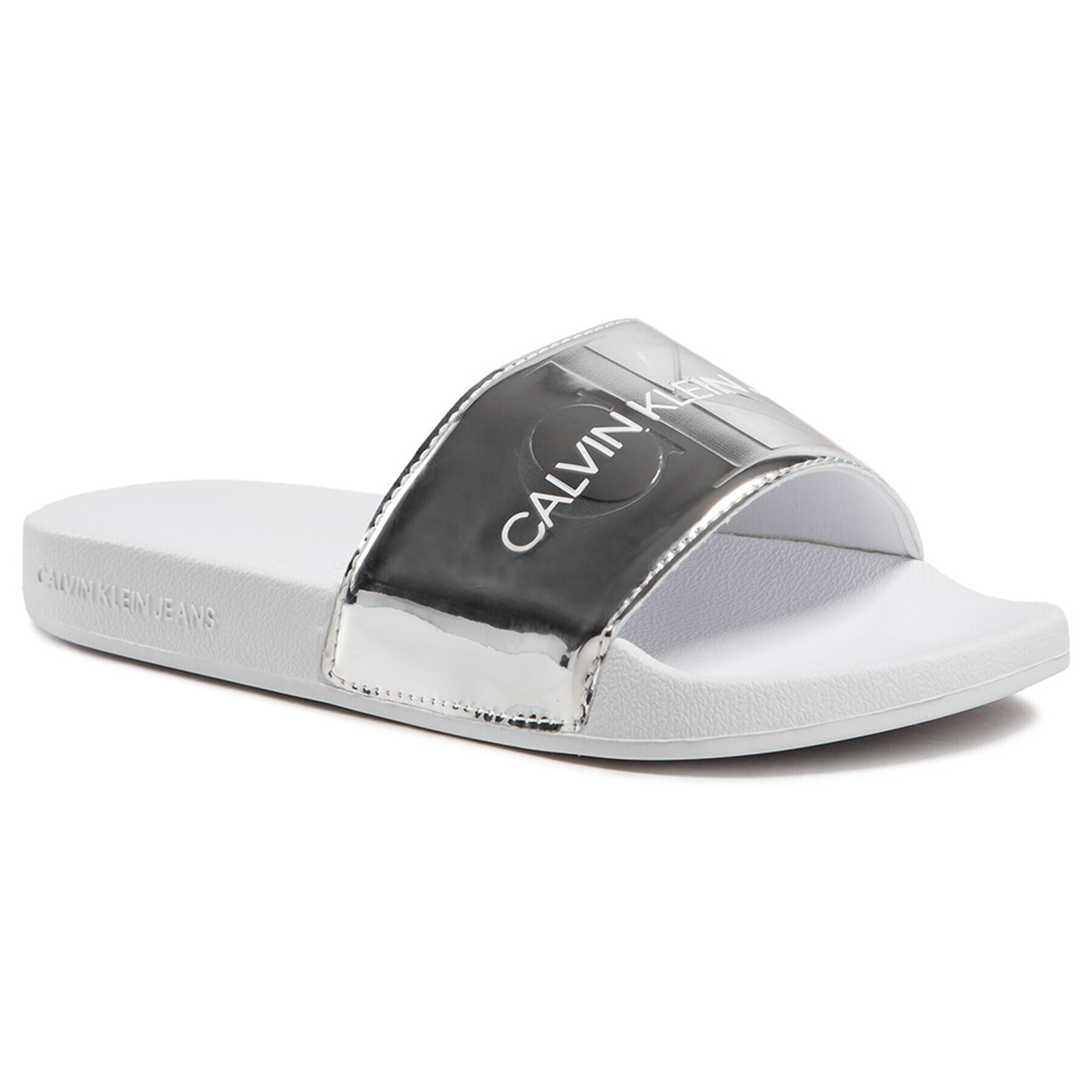 Calvin Klein Jeans Papucs Slide Specchio Pu-Tpu YW0YW00174 Ezüst - Pepit.hu