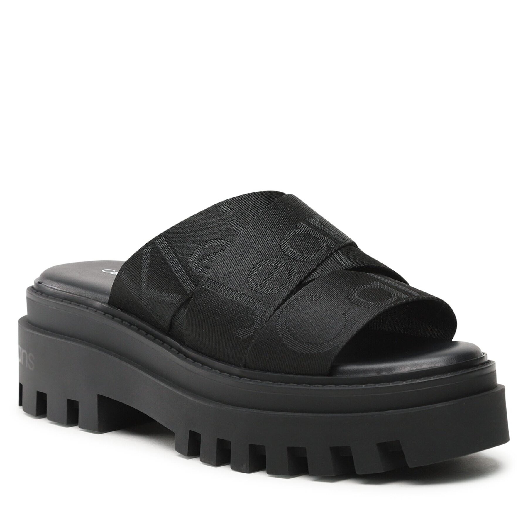 Calvin Klein Jeans Papucs Toothy Combat Sandal Webbing YW0YW00949 Fekete - Pepit.hu