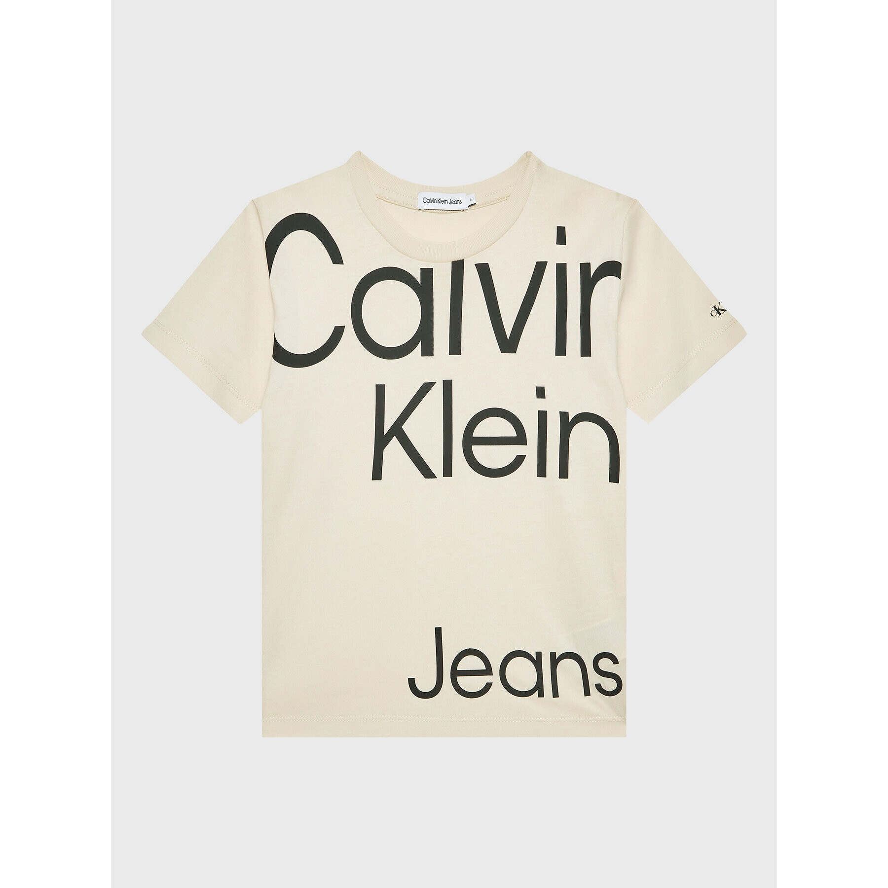 Calvin Klein Jeans Póló Bold Institutional IB0IB01461 Bézs Regular Fit - Pepit.hu