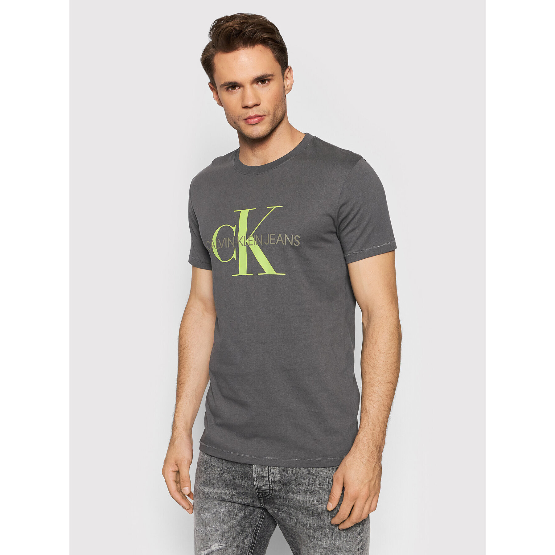 Calvin Klein Jeans Póló Essential J30J317065 Szürke Regular Fit - Pepit.hu