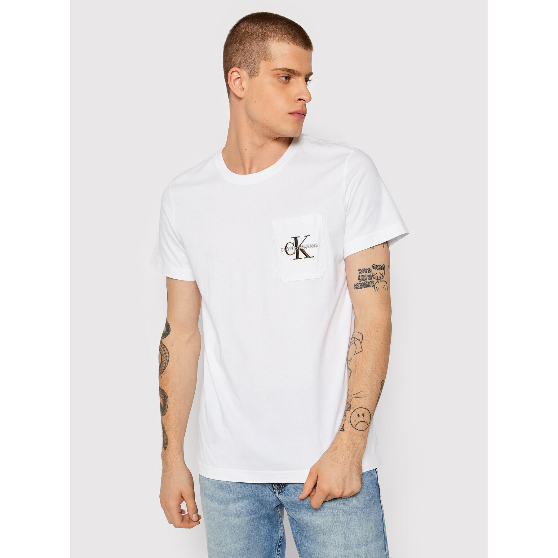 Calvin Klein Jeans Póló Essentials J30J319098 Fehér Regular Fit - Pepit.hu