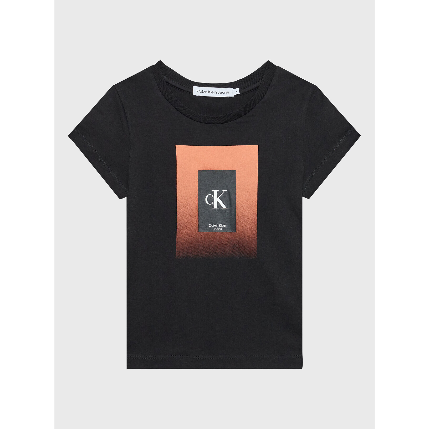 Calvin Klein Jeans Póló Gradient Box Logo IU0IU00296 Fekete Regular Fit - Pepit.hu