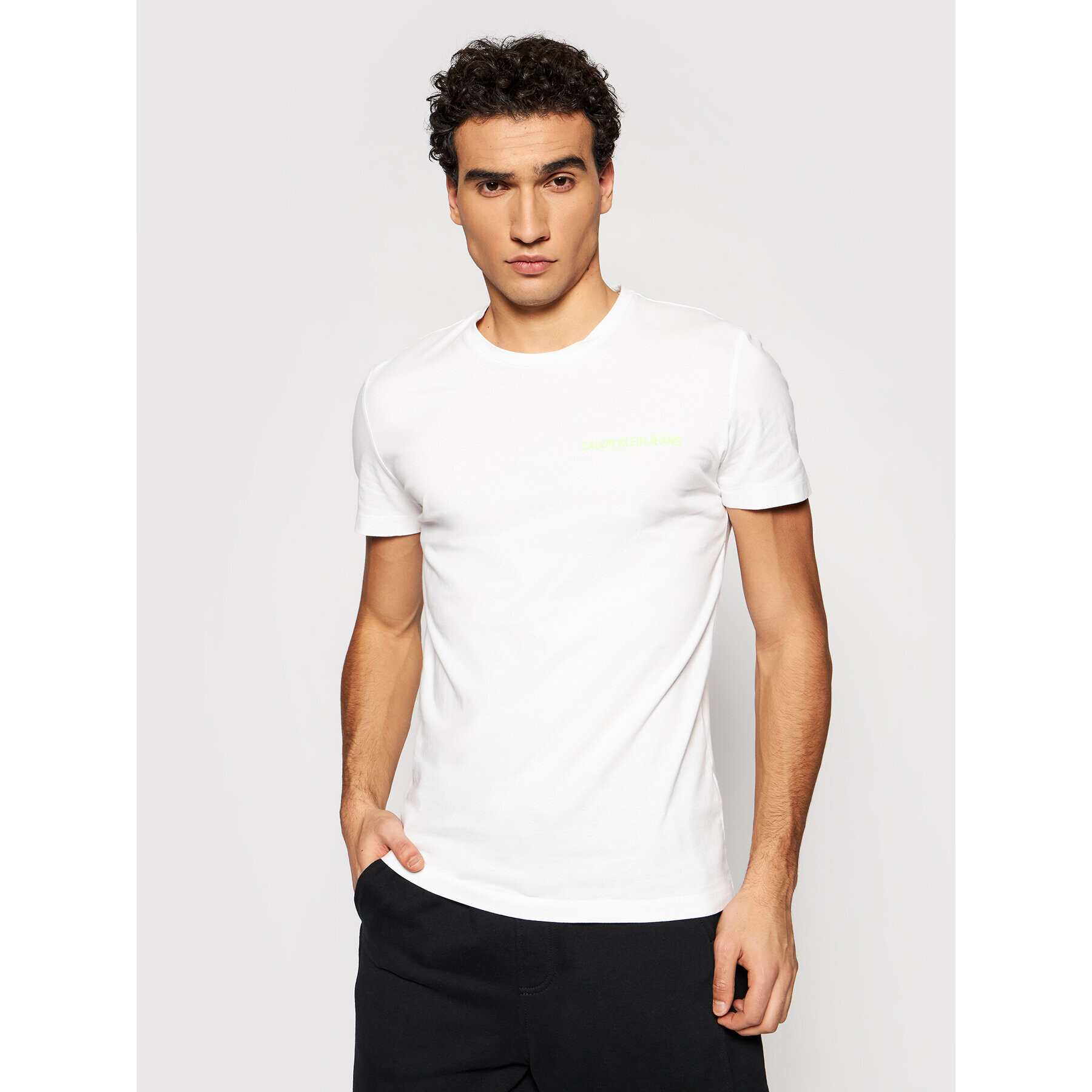 Calvin Klein Jeans Póló Institutional J30J307852 Fehér Regular Fit - Pepit.hu