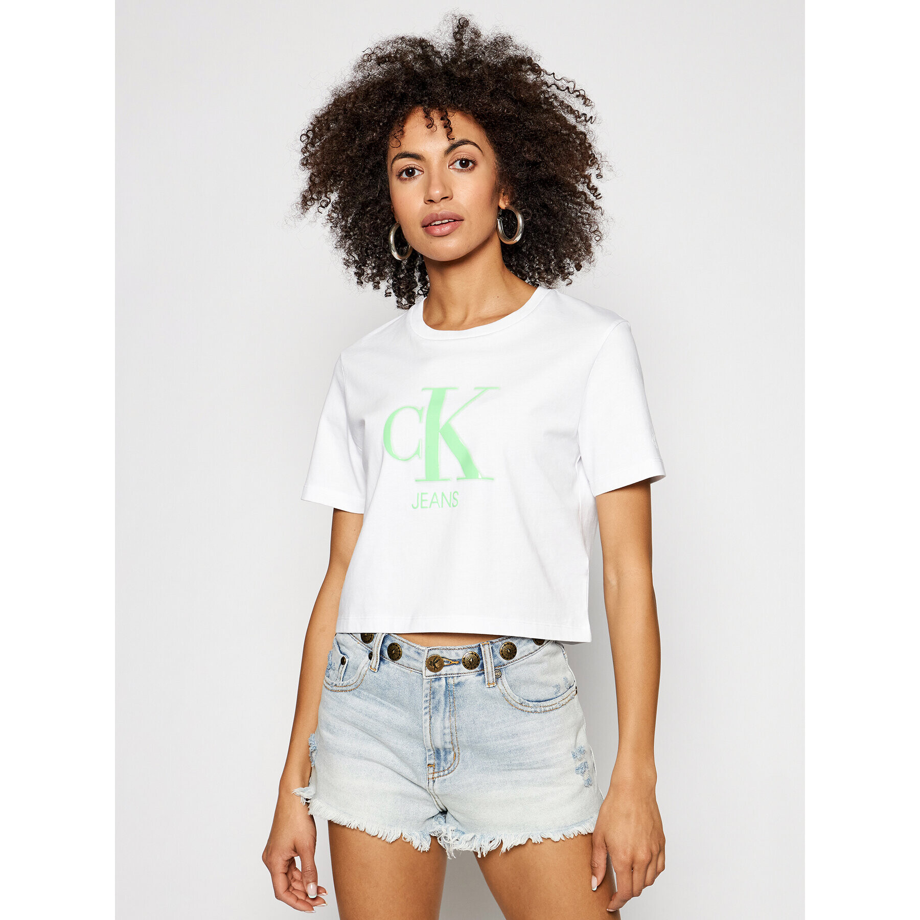 Calvin Klein Jeans Póló J20J215312 Fehér Regular Fit - Pepit.hu