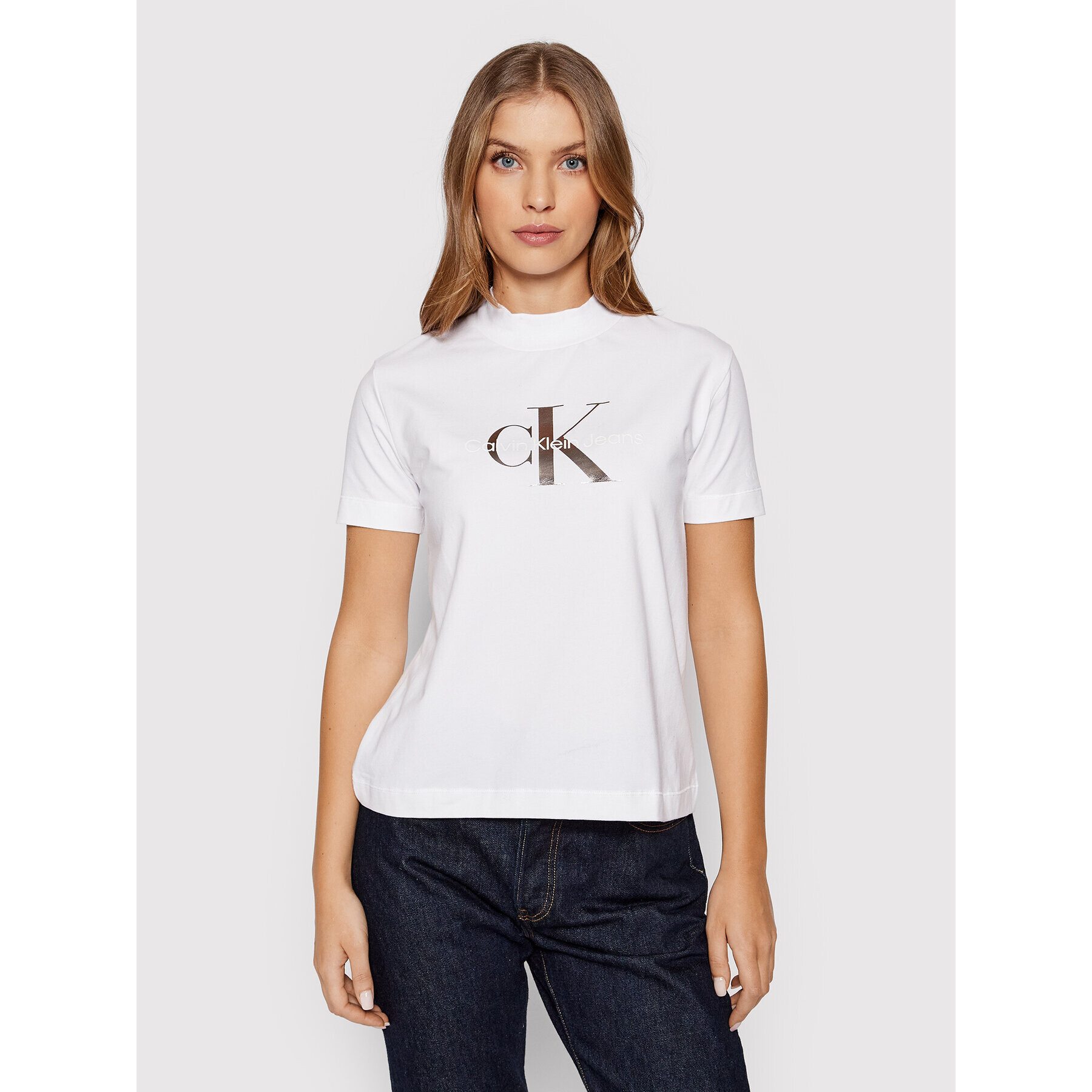 Calvin Klein Jeans Póló J20J217714 Fehér Slim Fit - Pepit.hu