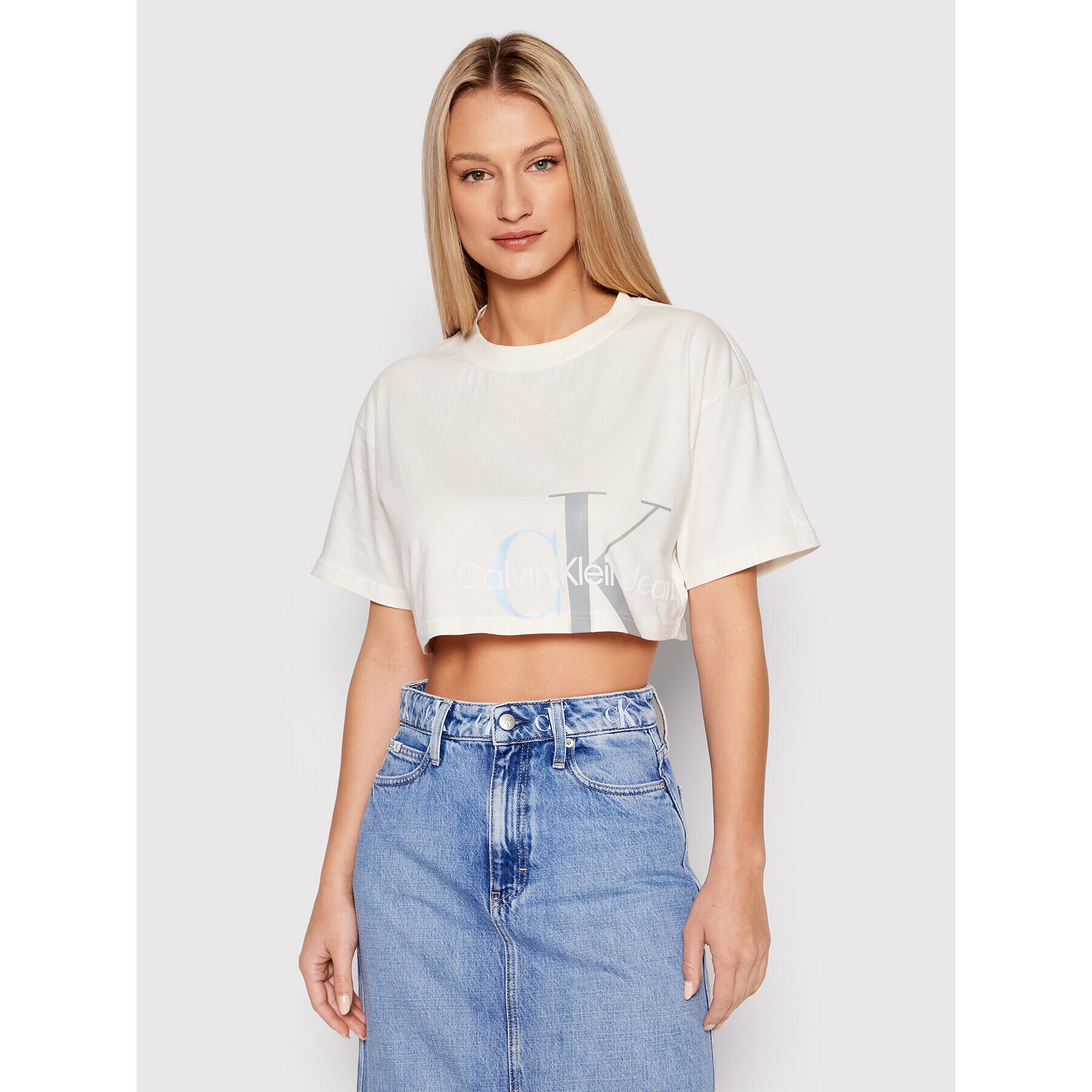 Calvin Klein Jeans Póló J20J217907 Sárga Oversize - Pepit.hu