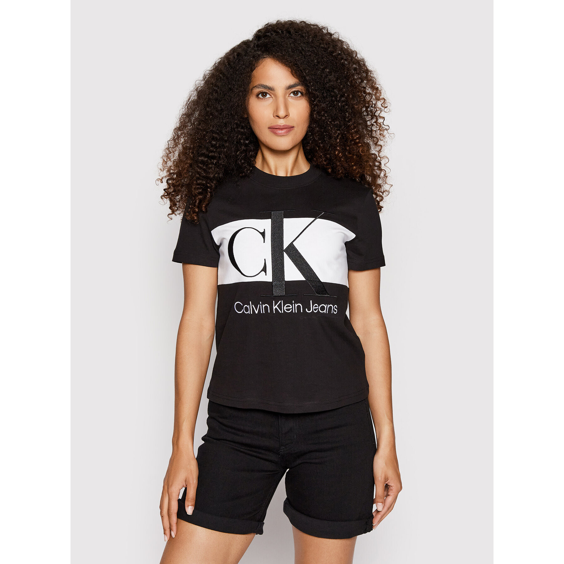 Calvin Klein Jeans Póló J20J218258 Fekete Regular Fit - Pepit.hu