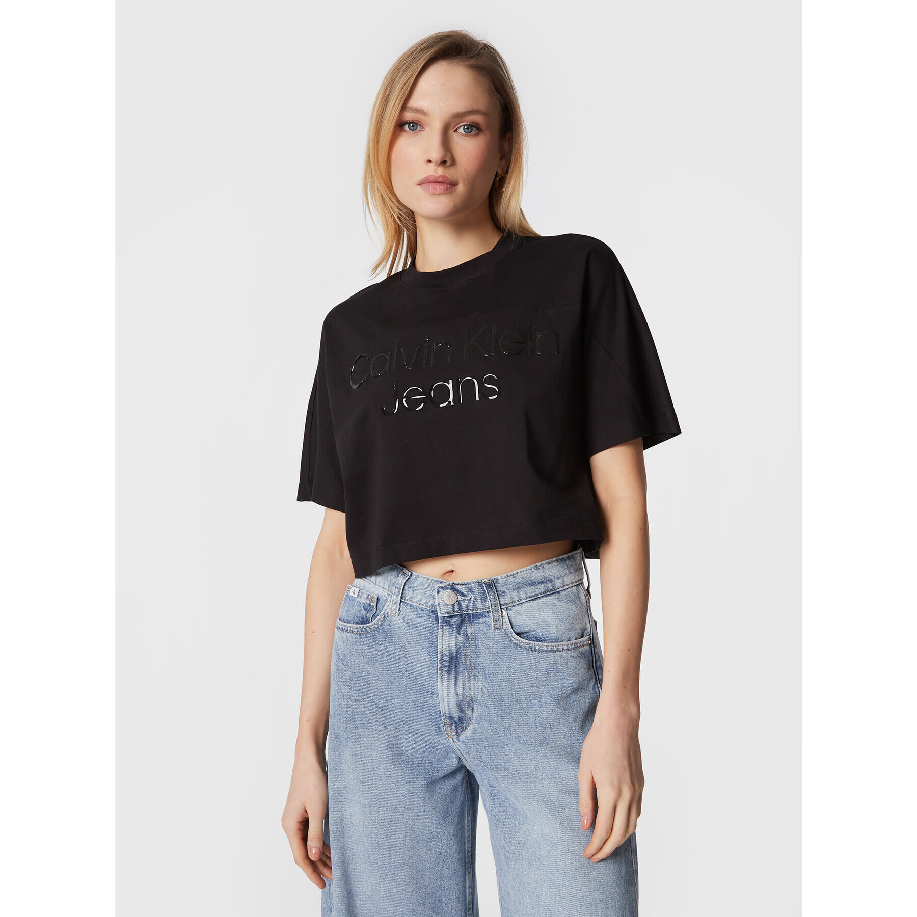 Calvin Klein Jeans Póló J20J220273 Fekete Oversize - Pepit.hu