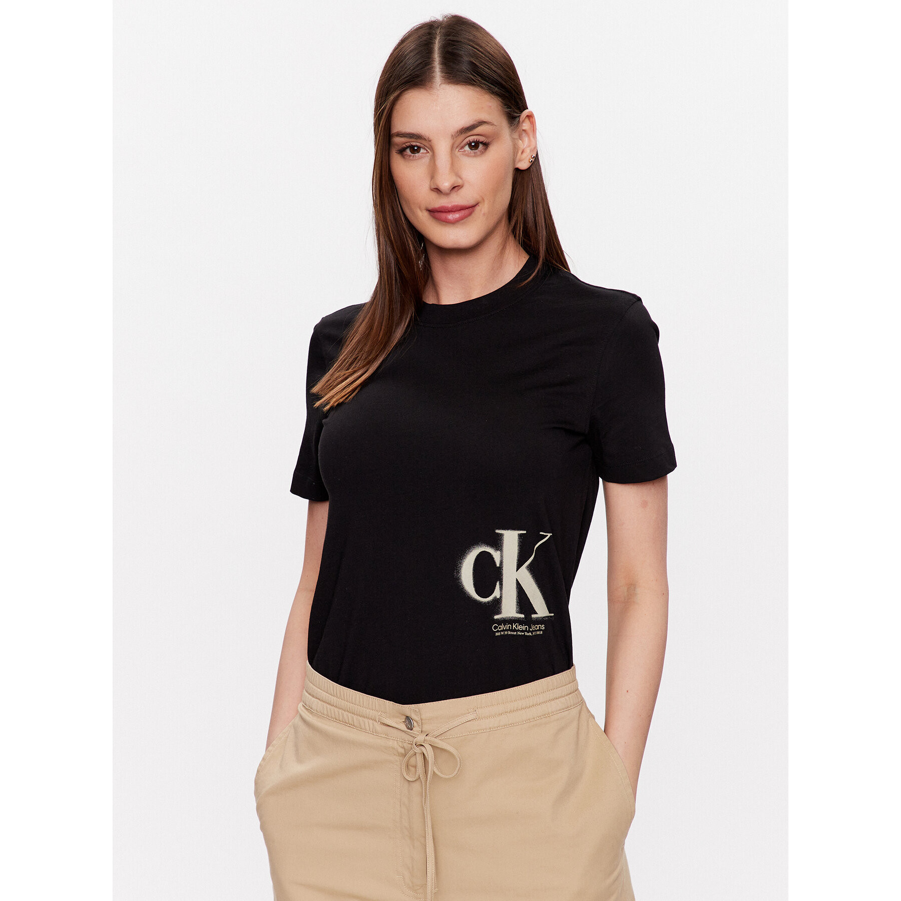 Calvin Klein Jeans Póló J20J221063 Fekete Regular Fit - Pepit.hu